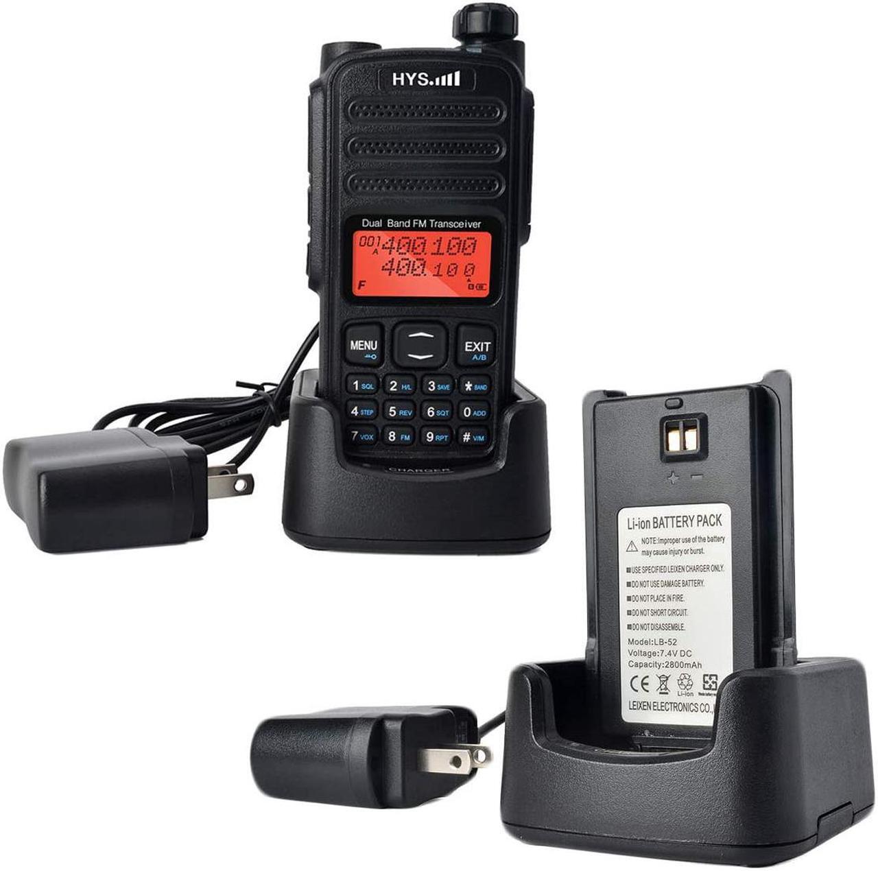 Alt view image 3 of 7 - HYS Handheld Portable Dual Band UHF VHF Walkie Talkie Dual PTT Key Dual Reception Two Way Radio 2800mAh Battery 1022 Channel DCS CTCSS