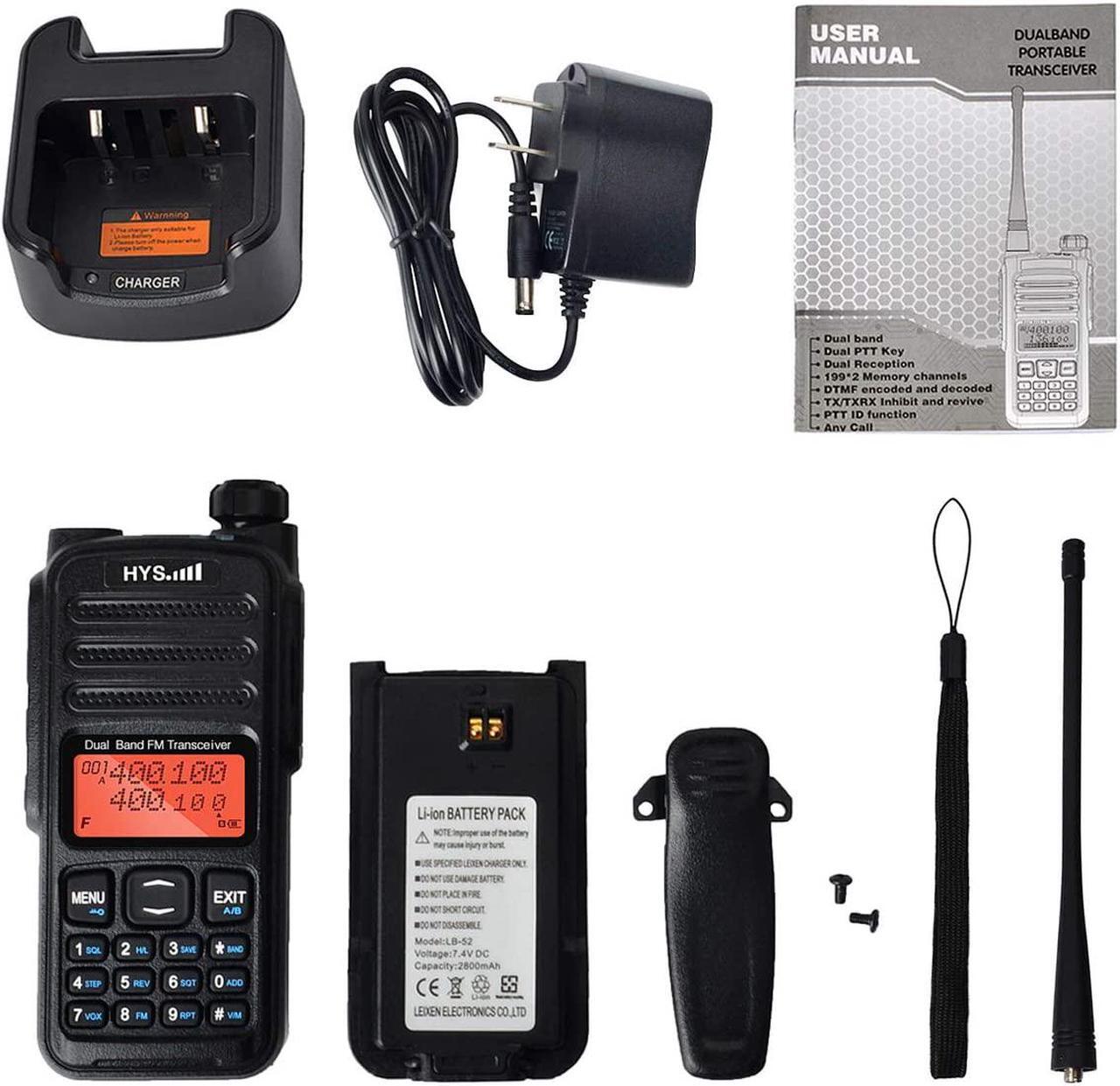 Alt view image 5 of 7 - HYS Handheld Portable Dual Band UHF VHF Walkie Talkie Dual PTT Key Dual Reception Two Way Radio 2800mAh Battery 1022 Channel DCS CTCSS