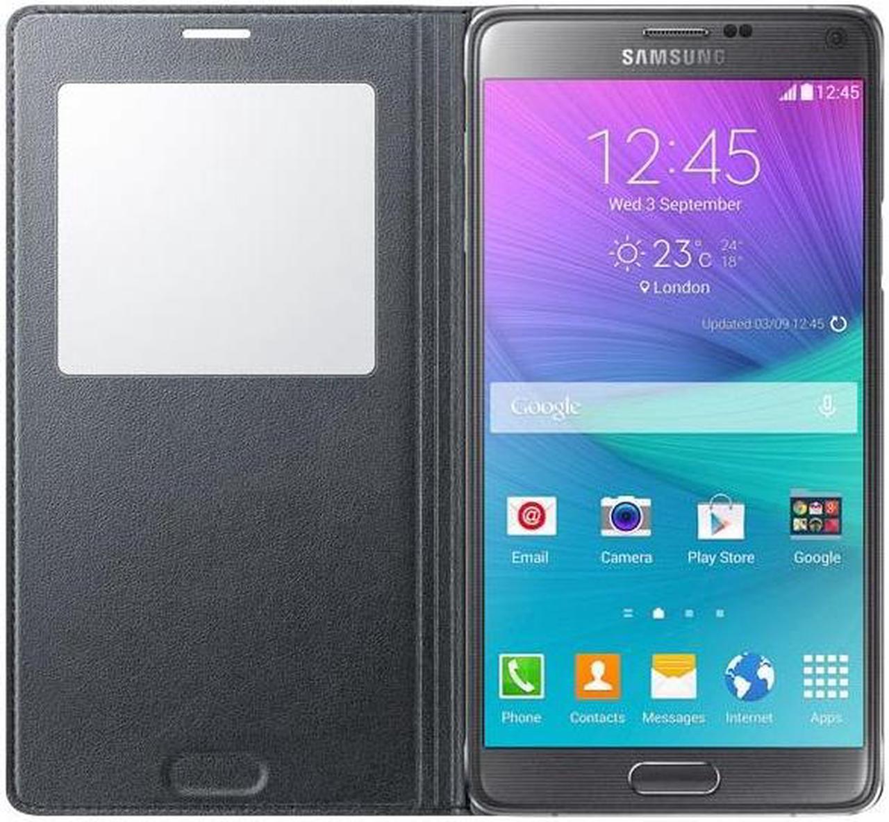 Alt view image 9 of 9 - SAMSUNG Charcoal Black Plain Galaxy Note 4 S-View Flip Cover EF-CN910BCESTA