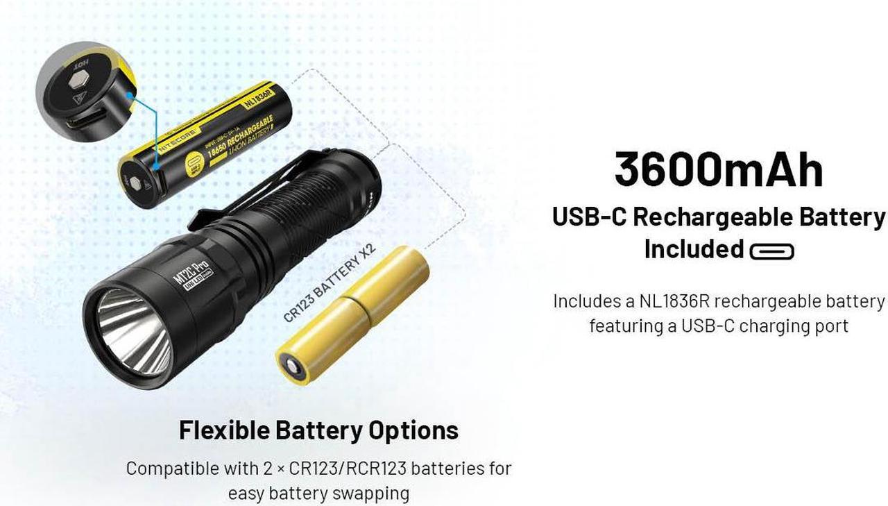 Alt view image 5 of 6 - Nitecore MT2C Pro 1800 Lumen Rechargeable EDC Flashlight