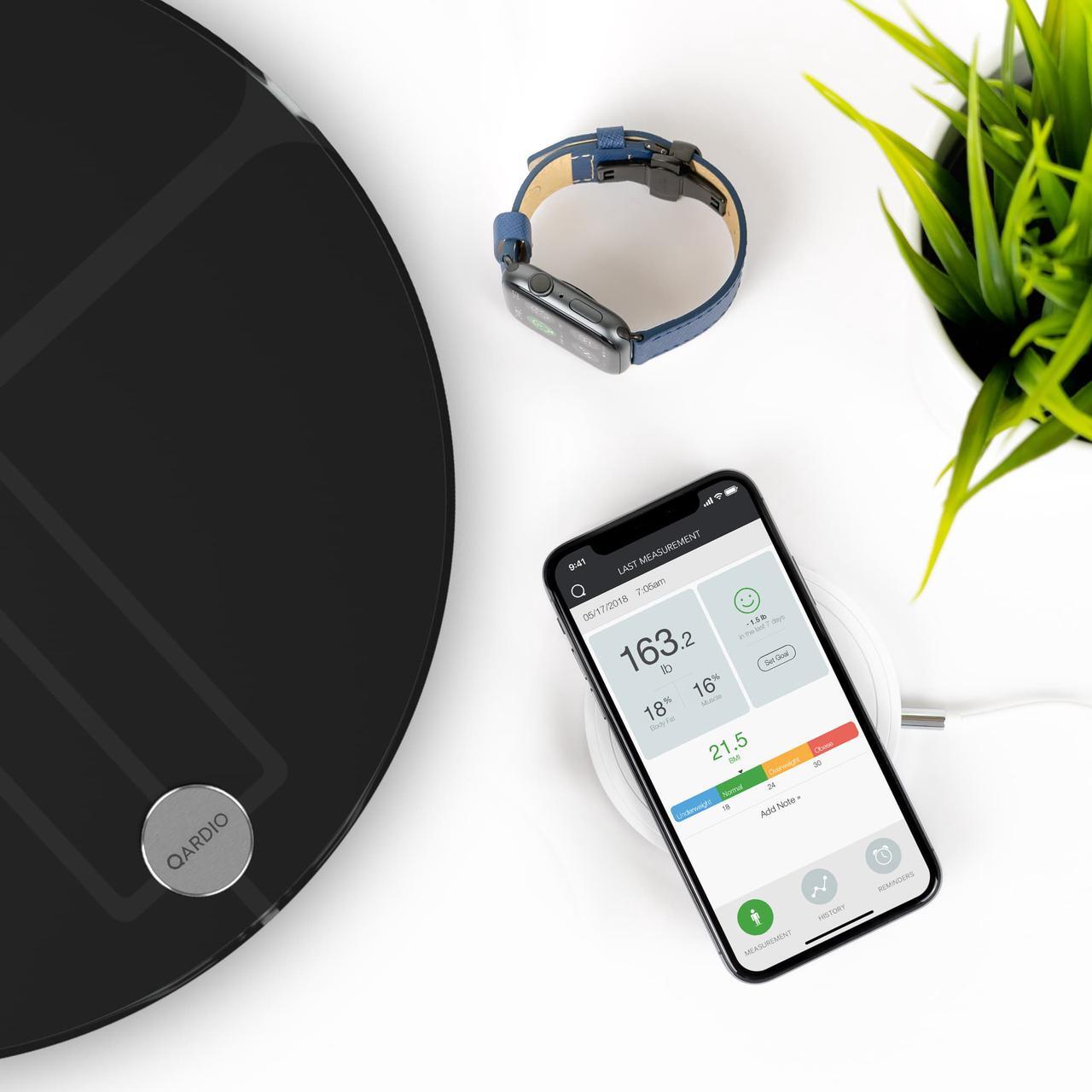 Alt view image 6 of 7 - QardioBase 2 WiFi Smart Scale and Body Analyzer: monitor weight, BMI and body composition, easily store, track and share data. Free app for iOS, Android, Kindle. Works with Apple Health.