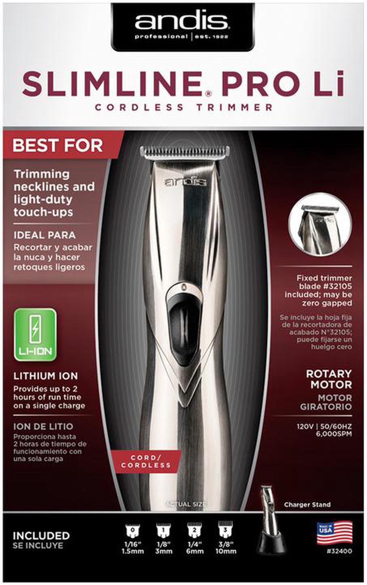 Alt view image 12 of 15 - Andis Slimline Pro Li T-Blade Trimmer #32400