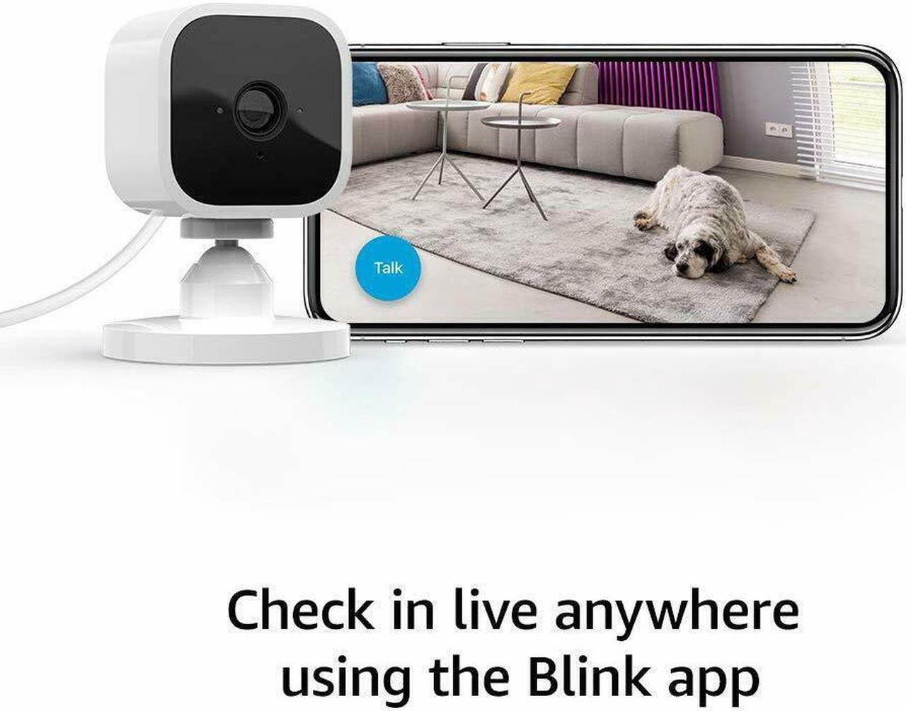 Alt view image 15 of 20 - Blink Mini Compact indoor plug-in smart security camera 1080 HD video motion detection Works with Alexa – 1 camera White