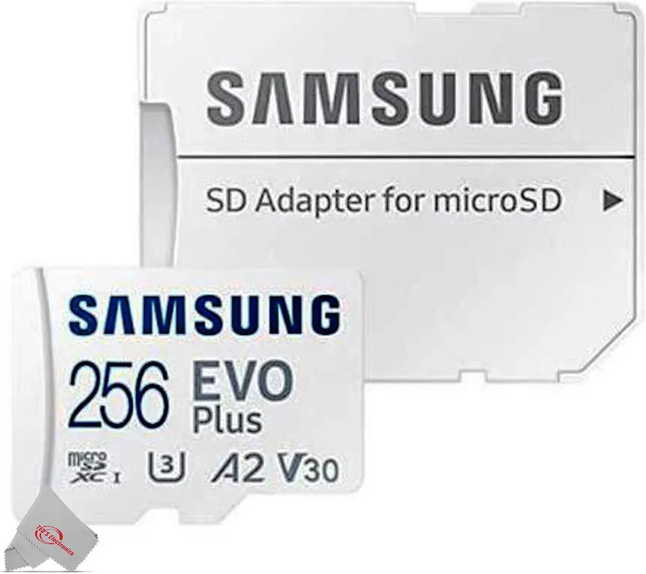Alt view image 2 of 3 - 2x Samsung EVO Plus MicroSD 256GB, 130MBs Memory Card with Adapter