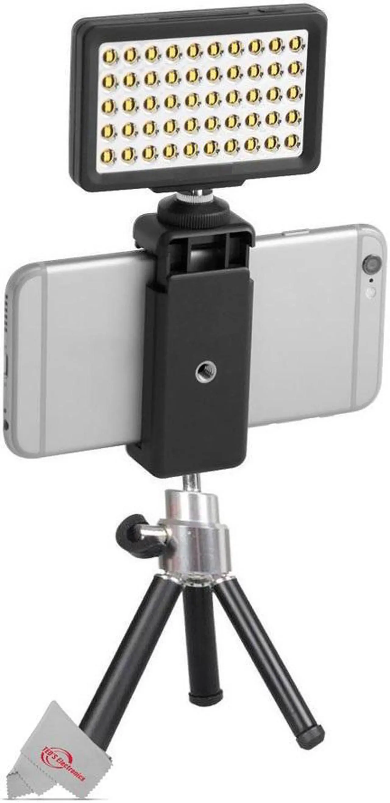 Alt view image 3 of 6 - Vivitar Super Powerful Smartphone 50 LED Video Light for Podcasting Vlogging and Videoconferencing