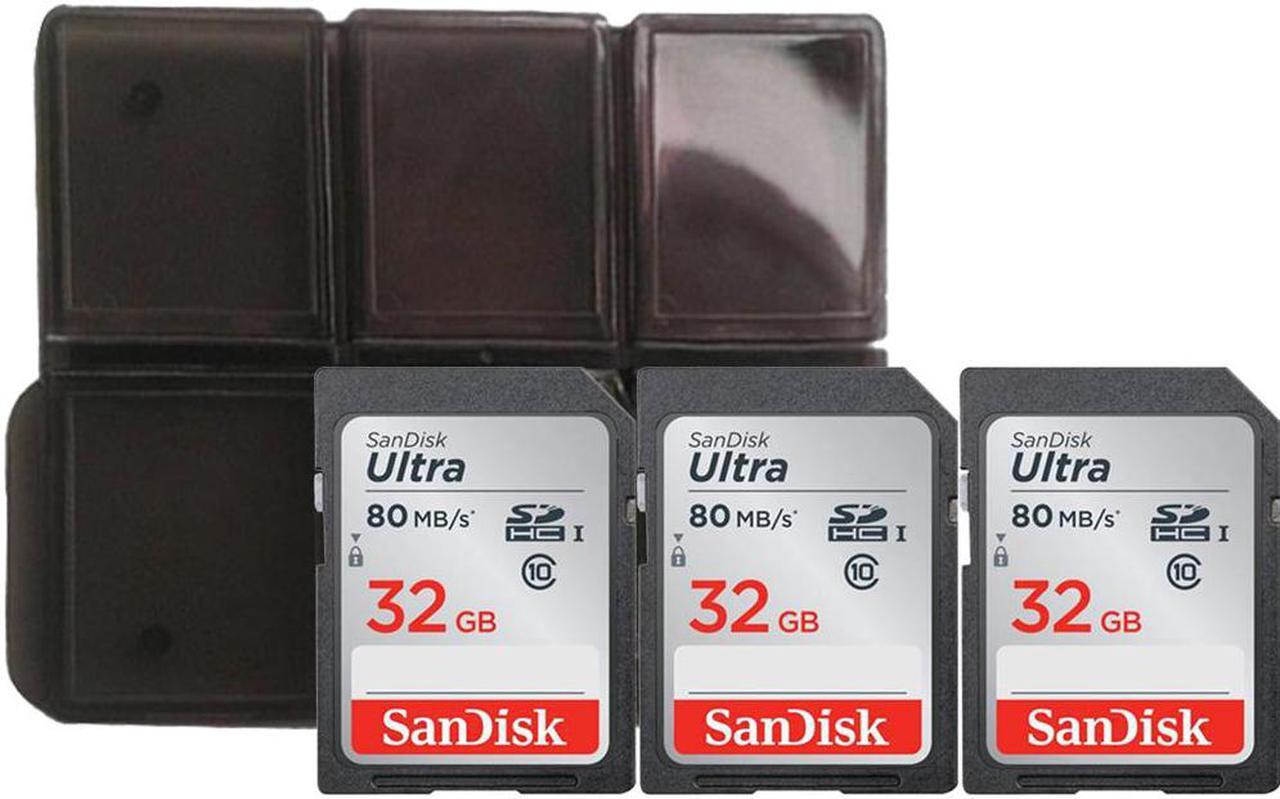 Main image of 3x SanDisk 32GB Ultra SDHC UHS-I Memory Card with Memory Card Holder
