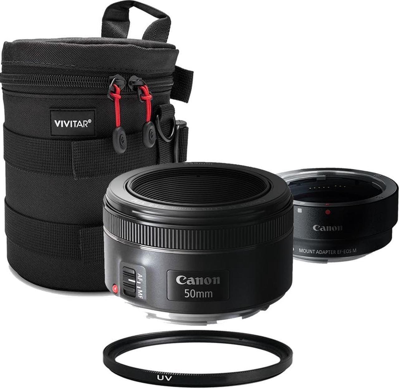 Main image of Canon EF 50mm f/1.8 STM Lens with EF-M Adapter for Canon EOS M50 M200 M3 M6