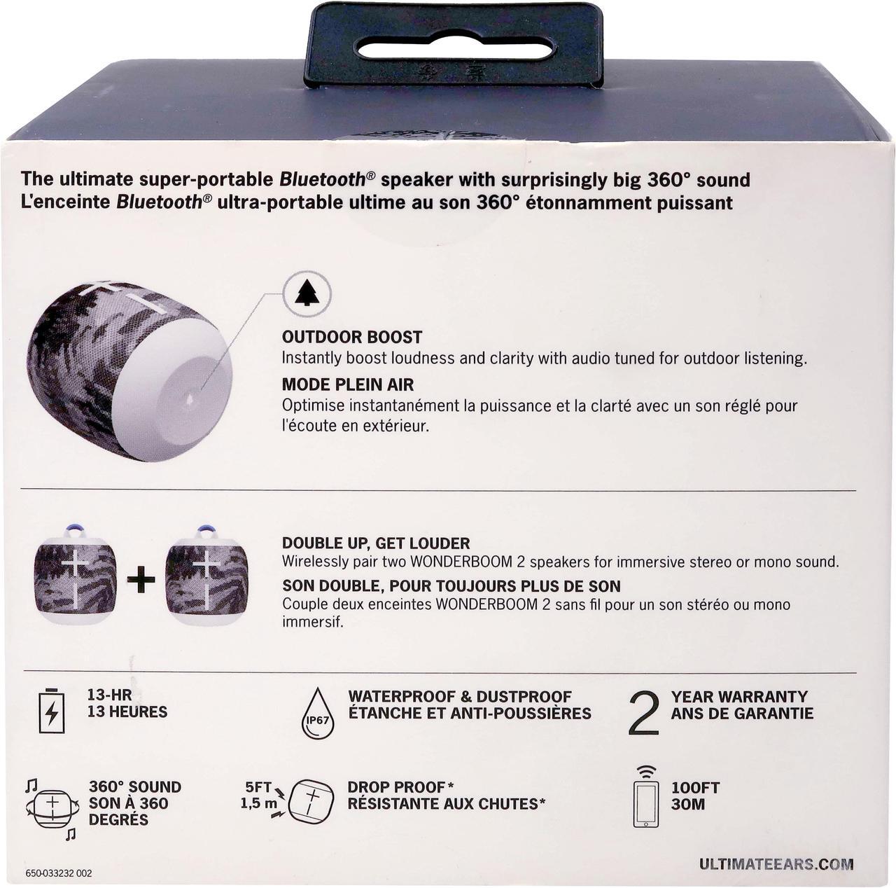 Alt view image 5 of 6 - Ultimate Ears WONDERBOOM 2 Portable Bluetooth Speaker (Jungle Grey)