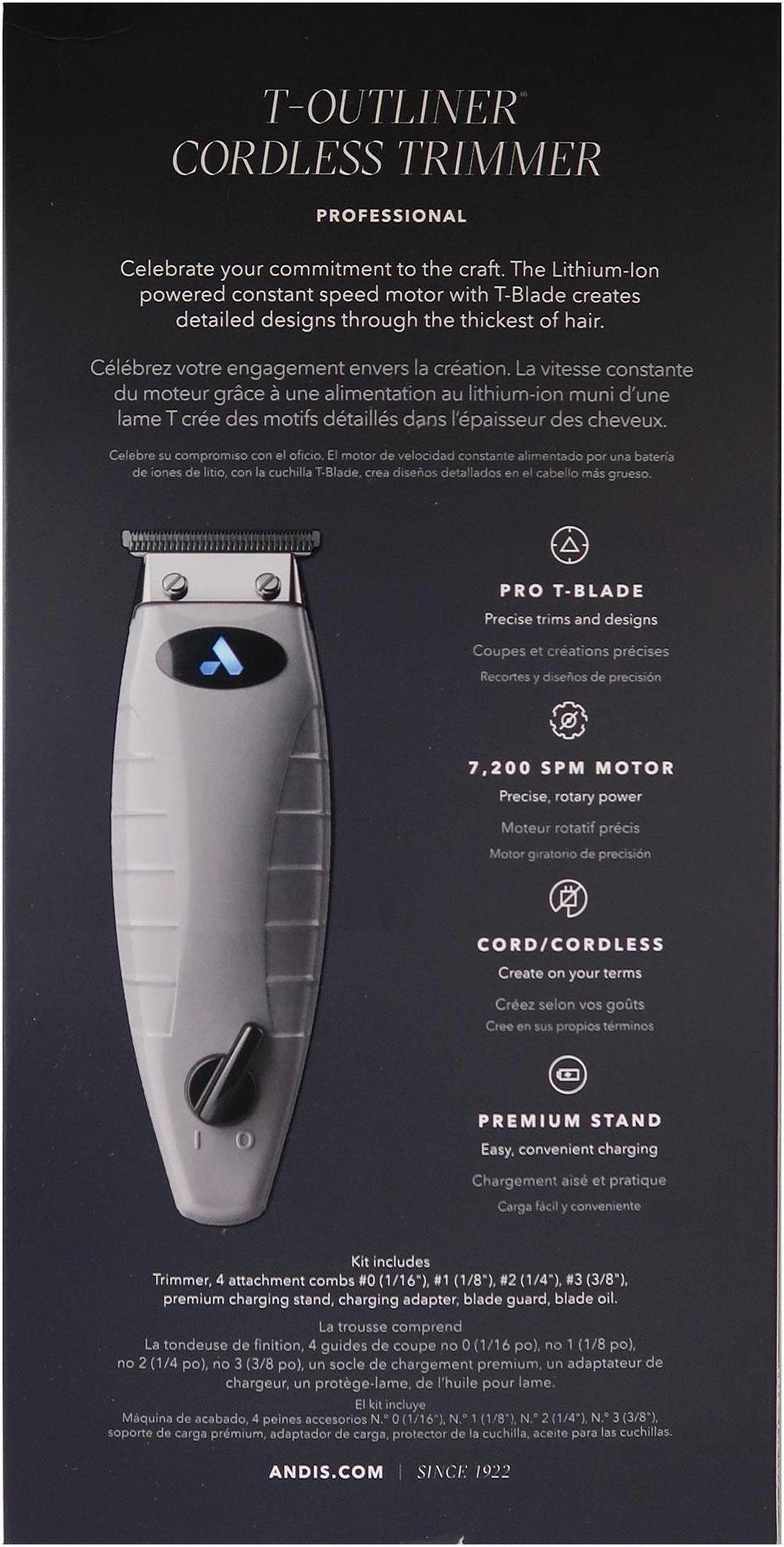 Alt view image 5 of 12 - Andis T-Outliner Cordless Professional Trimmer #74055