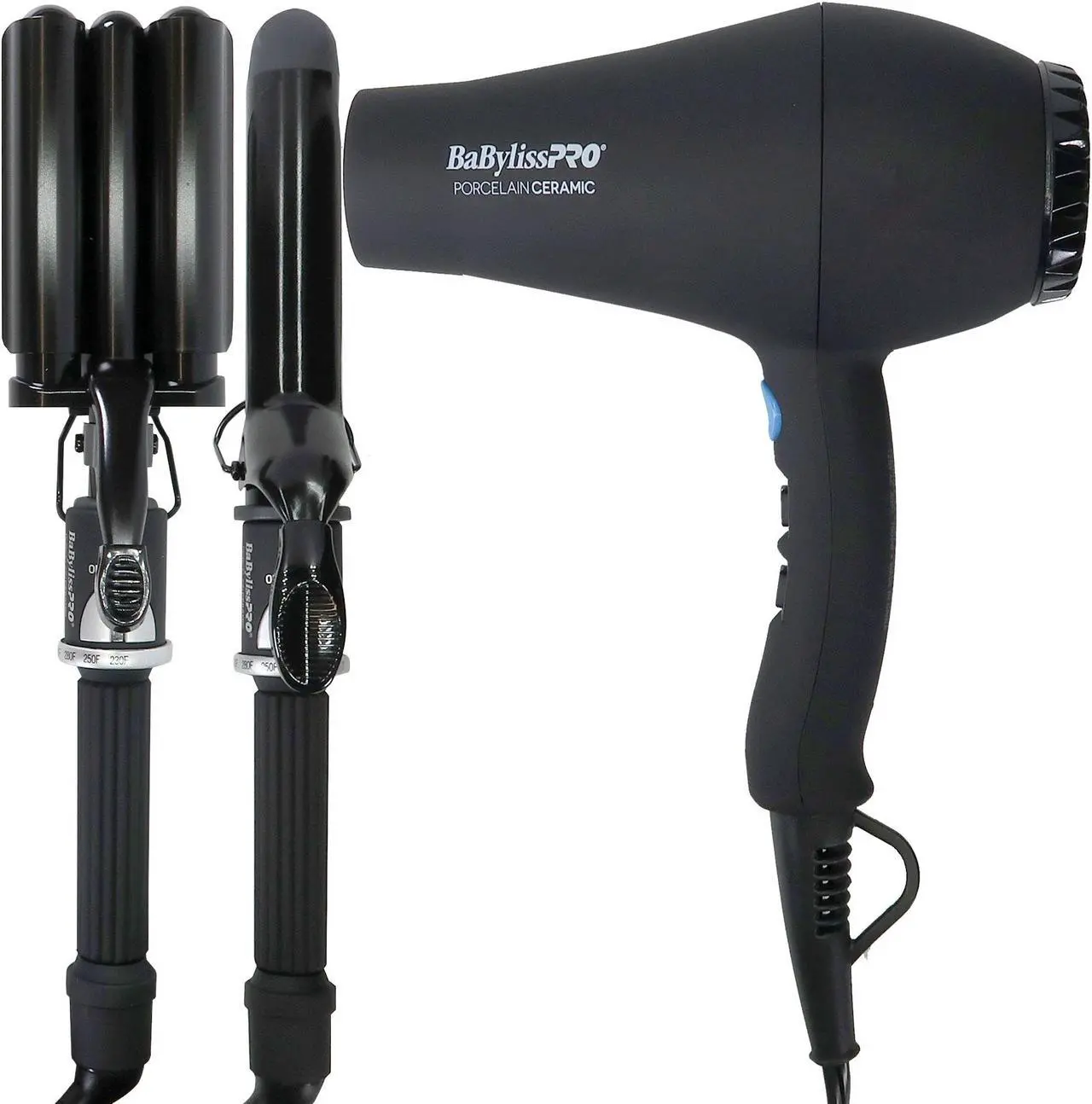 Alt view image 5 of 6 - BaByliss Pro Porcelain Ceramic Gift Box (Dryer, Waver, Curling Iron) Black #BPPP7