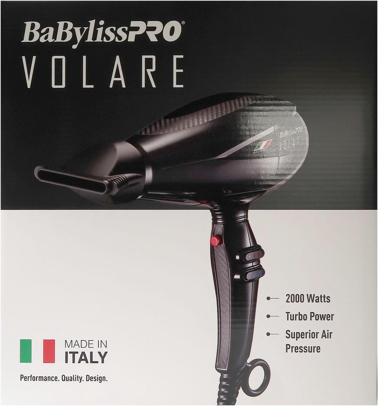 Alt view image 5 of 6 - BaByliss Pro Volare Nano Titanium Professional Quality Italian Performance Hair Dryer 2000-Watt Blow Dryer (Black) #BVOL1