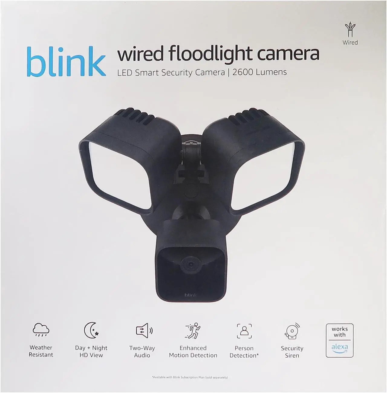 Main image of Blink Wired Floodlight Camera 2600 lumens Works with Alexa  1 camera (Black)