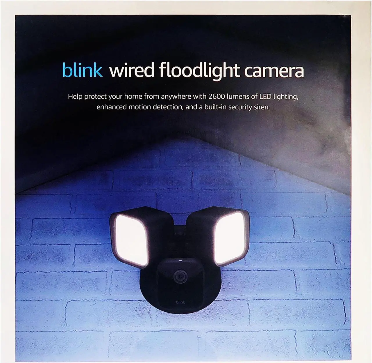Alt view image 2 of 5 - Blink Wired Floodlight Camera 2600 lumens Works with Alexa  1 camera (Black)