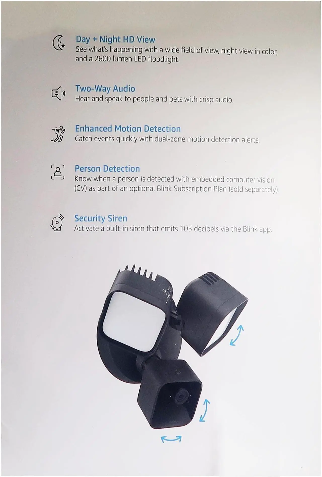 Alt view image 4 of 5 - Blink Wired Floodlight Camera 2600 lumens Works with Alexa  1 camera (Black)