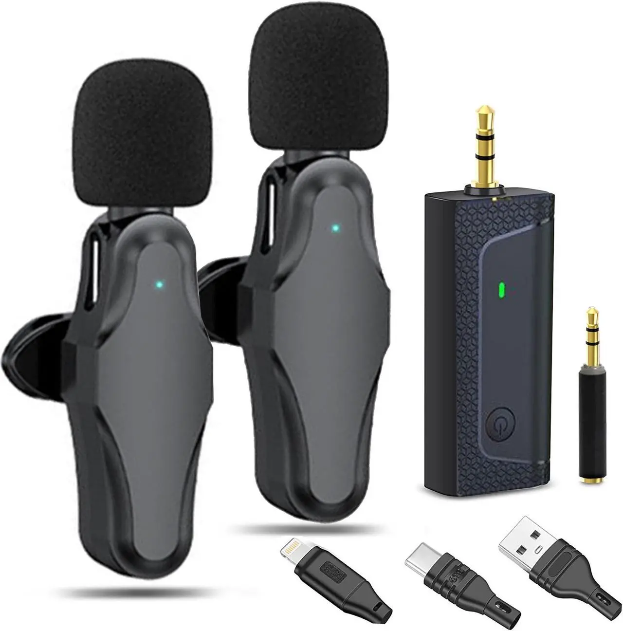 Alt view image 3 of 7 - 2-Person Wireless Lavelier Microphone Set 60 ft Range 2.4GHz Crystal Clear Audio + Powerfull LED Video Light on Triopod Best Bundle for Vloggers YouTubers and For Professional Zoom Google Skype Meetin