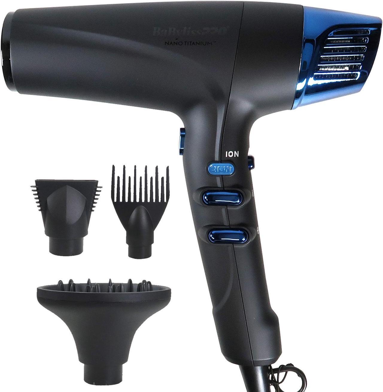 Main image of BaByliss Pro Limited-Edition Nano Titanium Professional High-Speed Dual Ionic Dryer Black & Blue #BNTMB9100