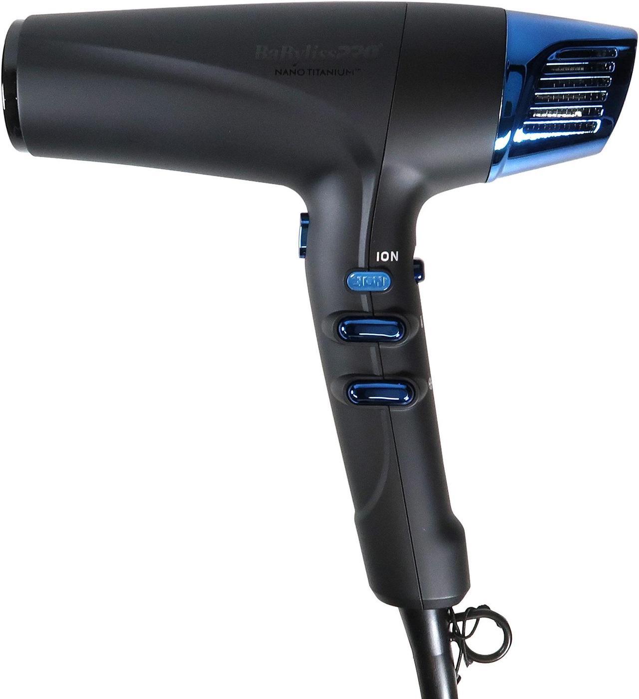 Alt view image 2 of 7 - BaByliss Pro Limited-Edition Nano Titanium Professional High-Speed Dual Ionic Dryer Black & Blue #BNTMB9100