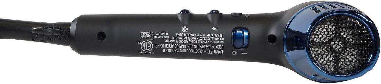 Alt view image 4 of 7 - BaByliss Pro Limited-Edition Nano Titanium Professional High-Speed Dual Ionic Dryer Black & Blue #BNTMB9100