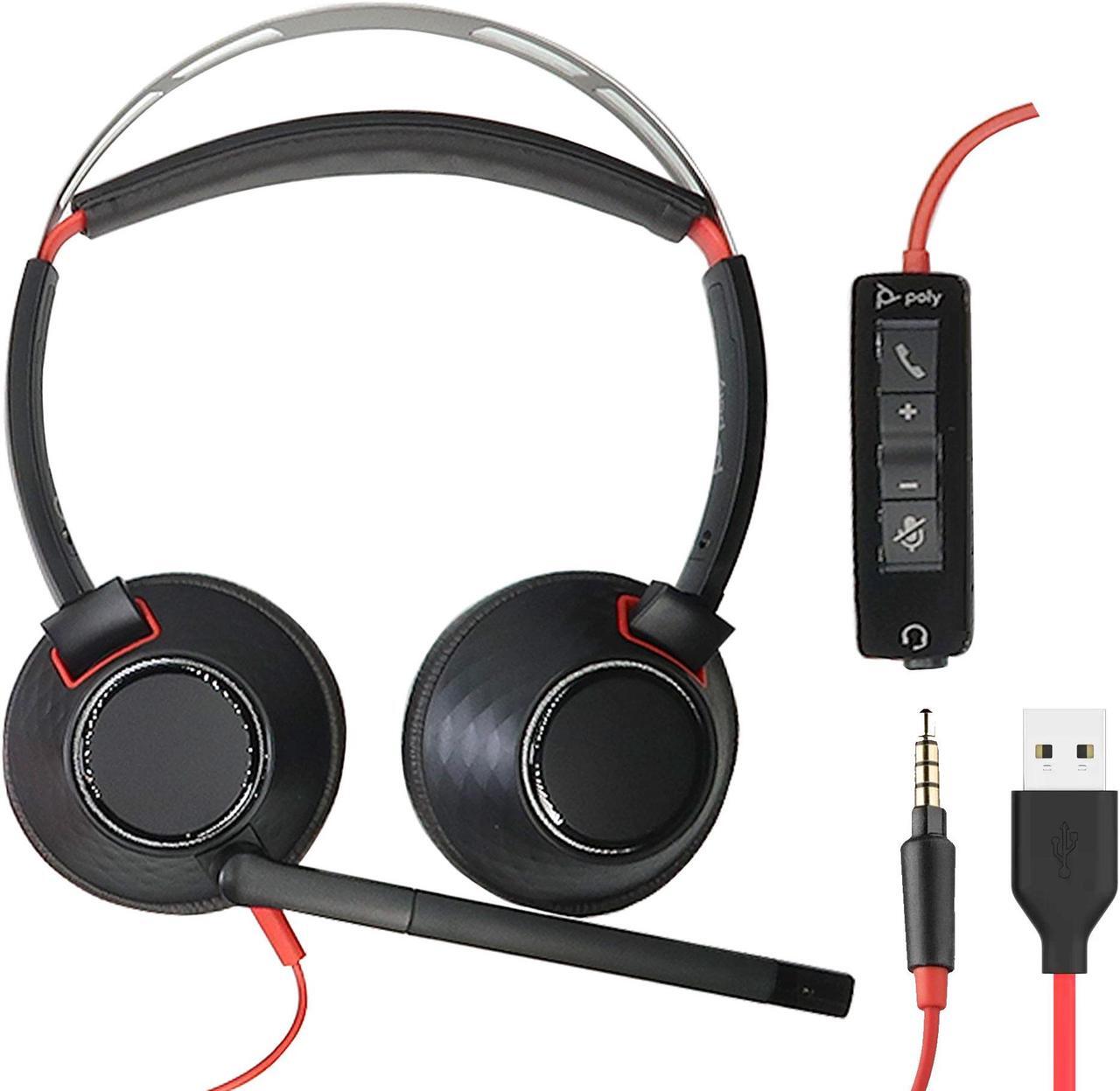 Alt view image 3 of 7 - Poly Blackwire 5220 Stereo Wired Headset with Tech Smart USA Printer Essentials Digital Download Card for PC and JBL C50HI In-Ear Headphones Black