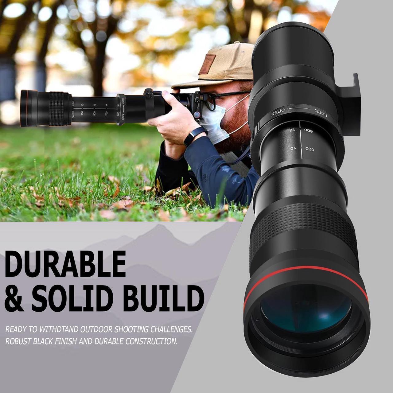 Alt view image 5 of 7 - Vivitar 420-1600mm f/8.3 HD Manual Super Telephoto Zoom Lens for Canon EOS M50 M50 II M100 M200 M6 M6 II M7 M7II