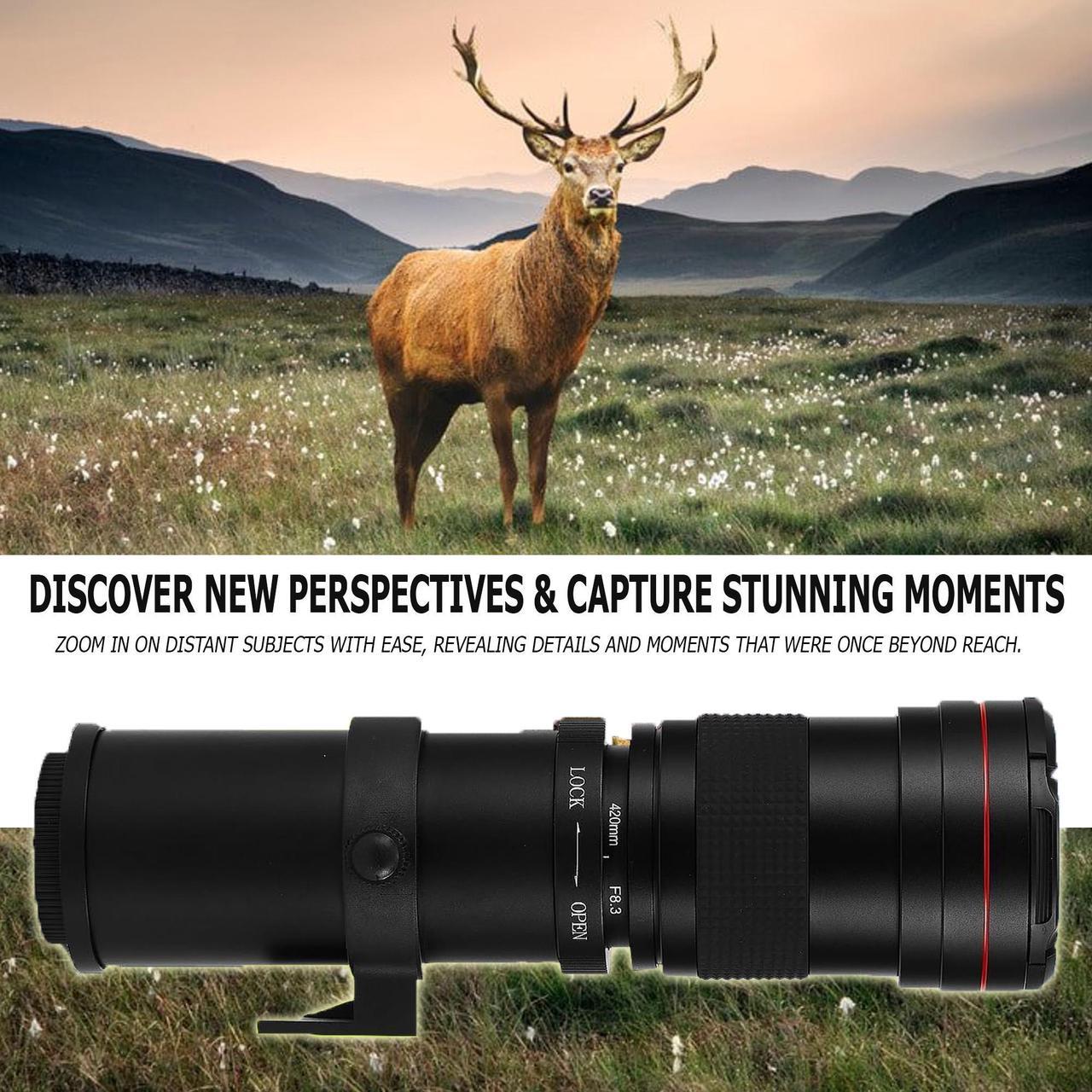 Alt view image 6 of 7 - Vivitar 420-1600mm f/8.3 HD Manual Super Telephoto Zoom Lens for Canon EOS M50 M50 II M100 M200 M6 M6 II M7 M7II