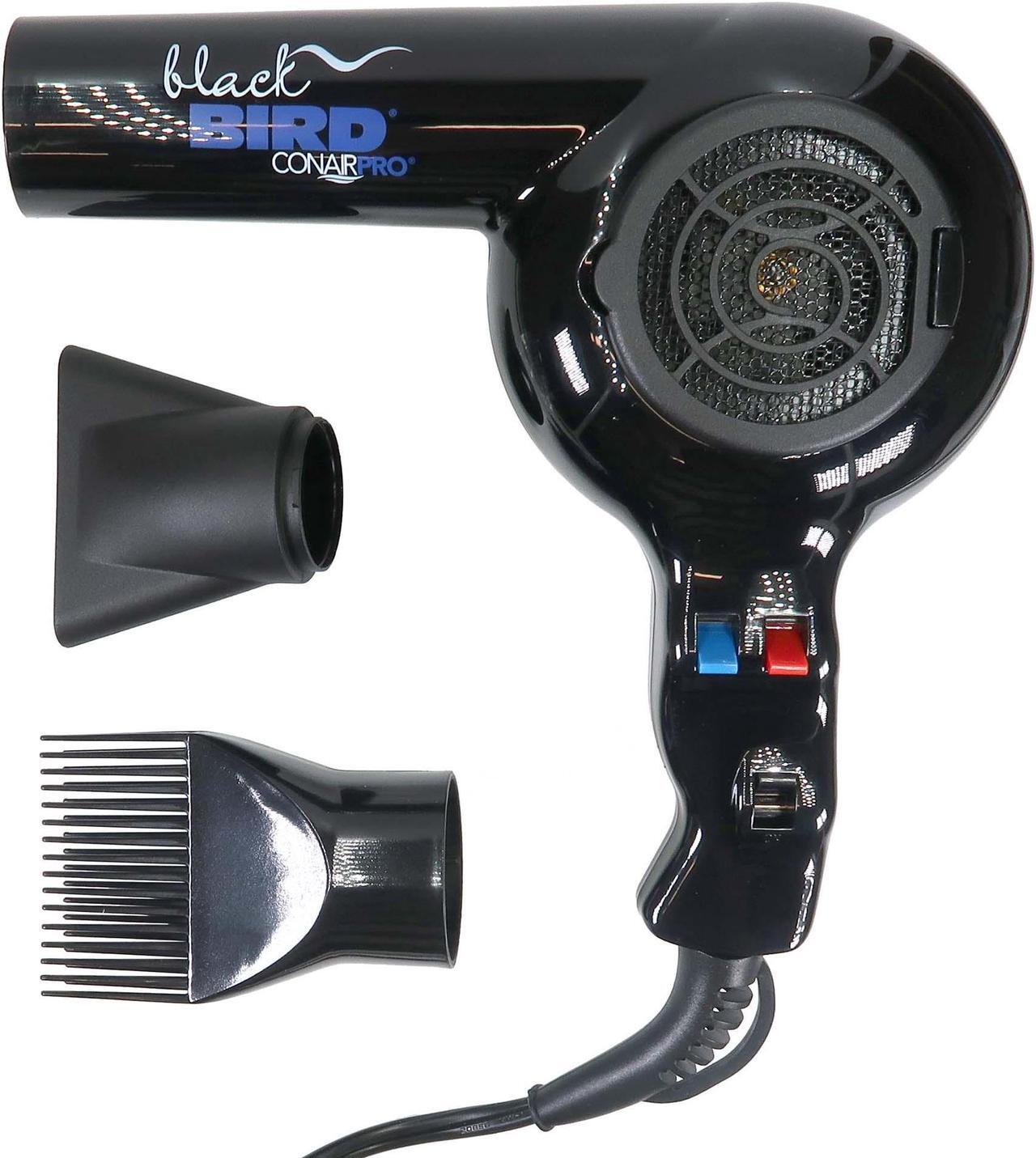 Alt view image 2 of 6 - Conair Pro Black Bird Hair Dryer 2000 Watt BB075W with ConairPro Ceramic Tools Medium Round Brush 2" (CPBCTR2)