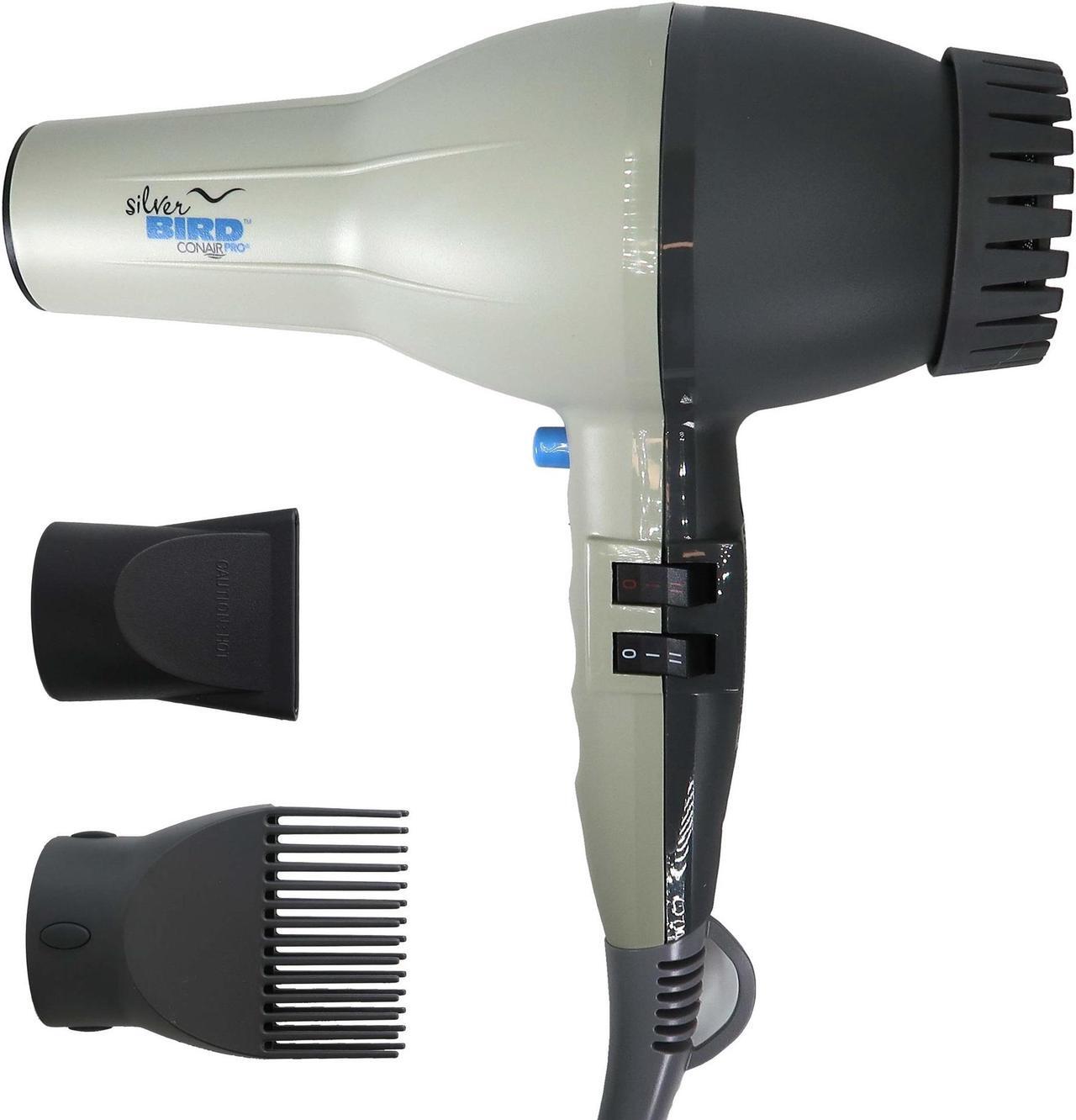 Alt view image 2 of 7 - Conair Pro SilverBird Blow Dryer with Straightening Pic and Concentrator Nozzle + Conair Pro Ceramic Tools Round Brush 2"