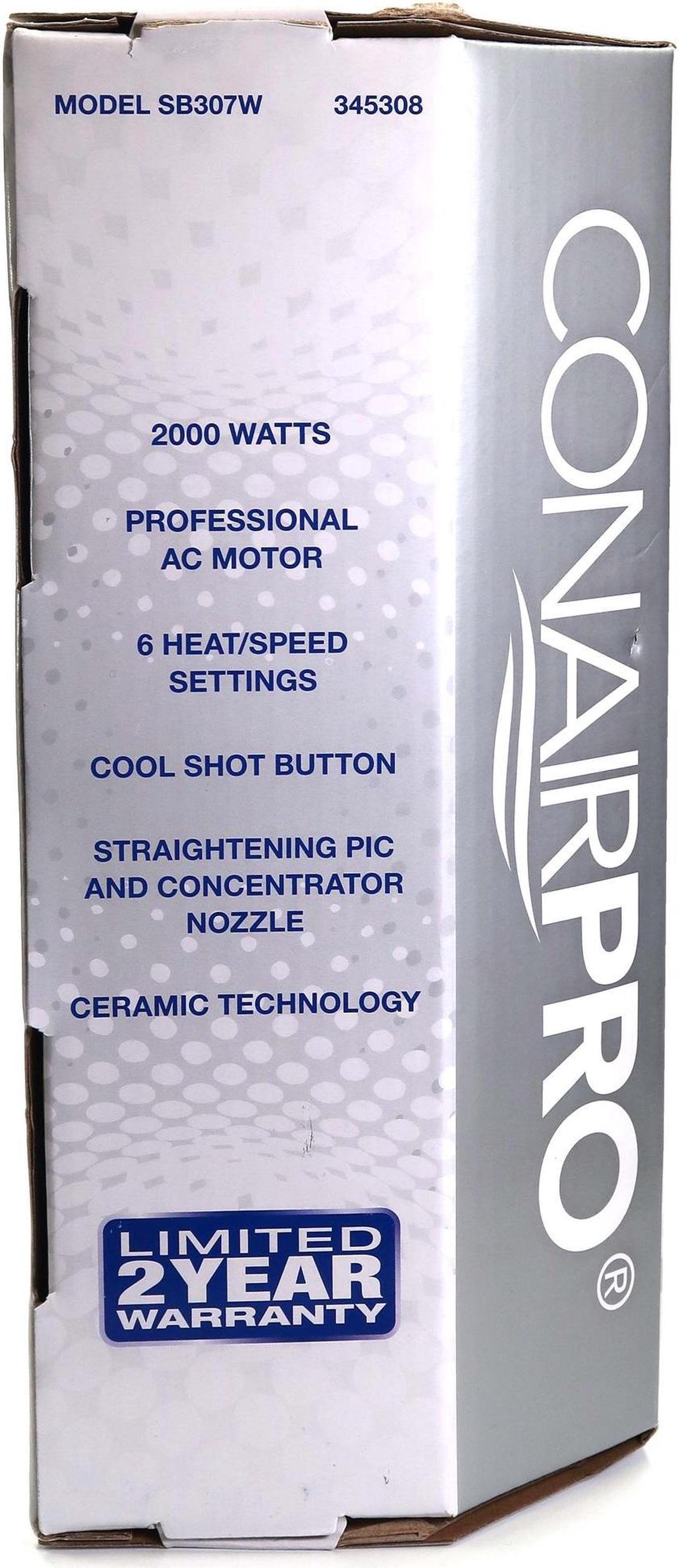 Alt view image 4 of 7 - Conair Pro SilverBird Blow Dryer with Straightening Pic and Concentrator Nozzle + Conair Pro Ceramic Tools Round Brush 2"