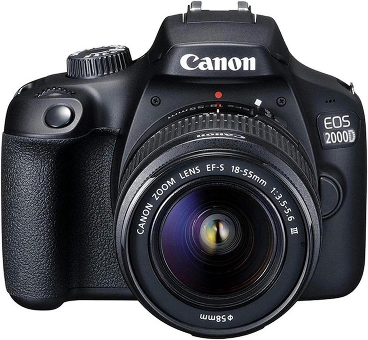 Alt view image 2 of 6 - Canon EOS 2000D / Rebel T7 24.1MP CMOS 1080p DSLR Camera with EF-S 18-55mm f/1:3.5-5.6 Lens and SanDisk 64GB SDXC Card + Camera Case