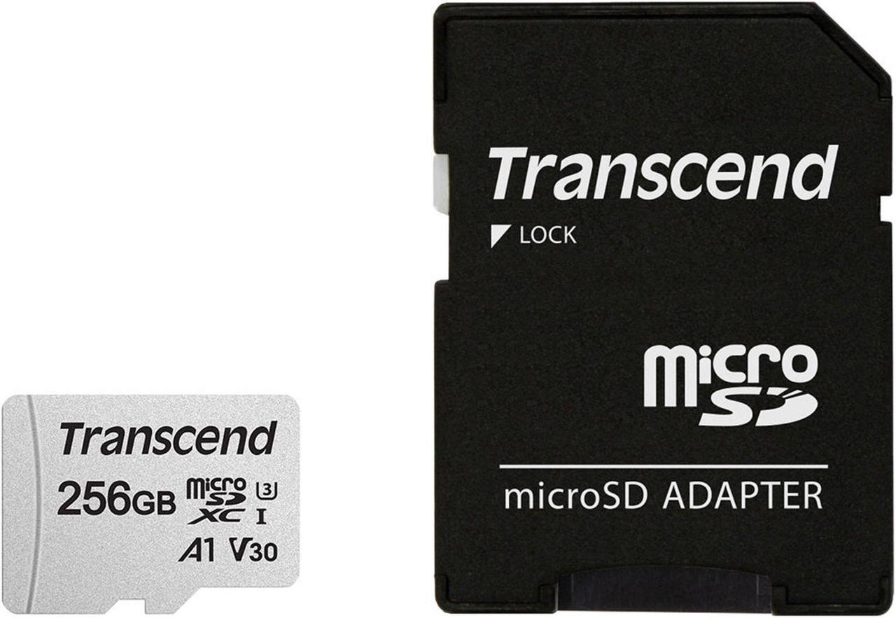 Alt view image 14 of 14 - Transcend 256GB 300S microSDXC CL10 V30 A1 Memory Card with SD Adapter