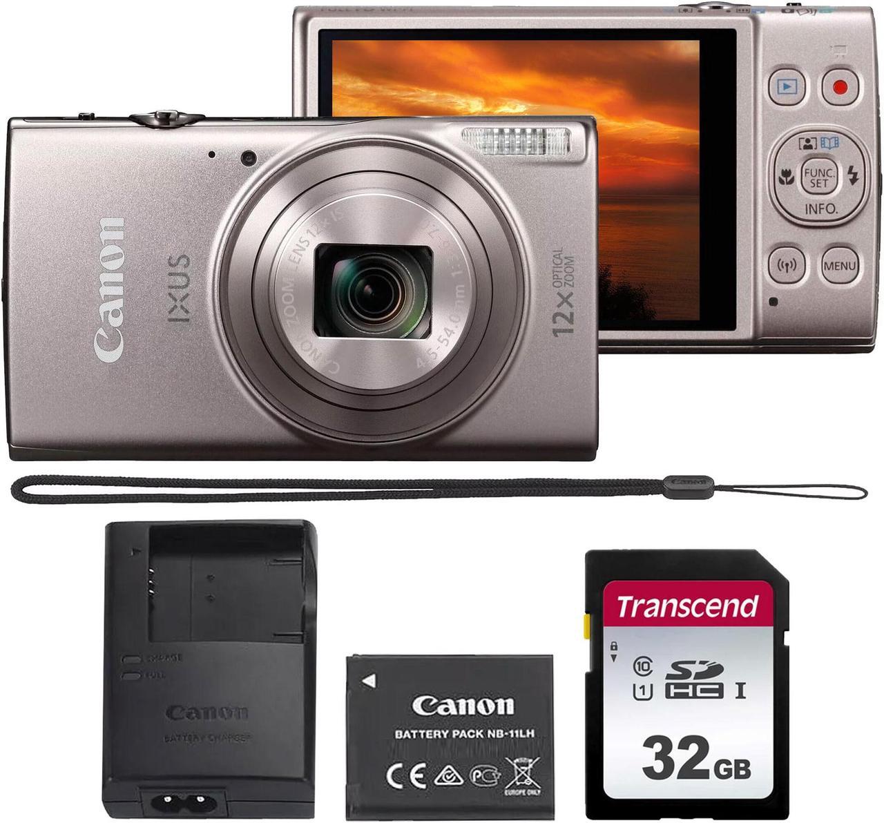 Main image of Canon PowerShot IXUS 285 / ELPH 360 HS Digital Camera (Silver) with Transcend 32GB SDHC Memory Card
