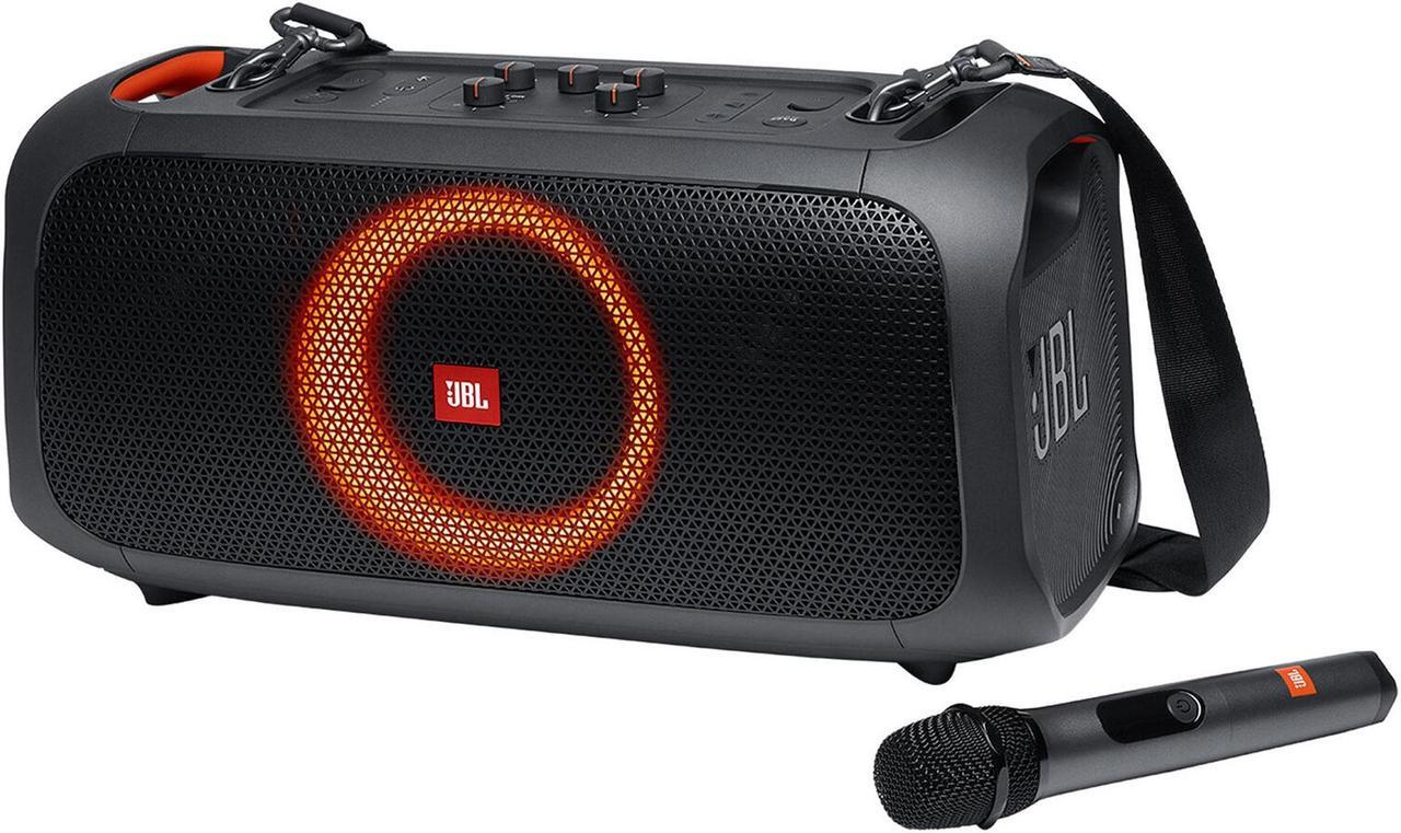 Alt view image 7 of 18 - JBL PartyBox On-The-Go Essential - Portable party speaker with built-in lights and wireless mic, Amazing Pro Sound, IPX4 splashproof protection, 6 hours of playtime, Convenient shoulder strap