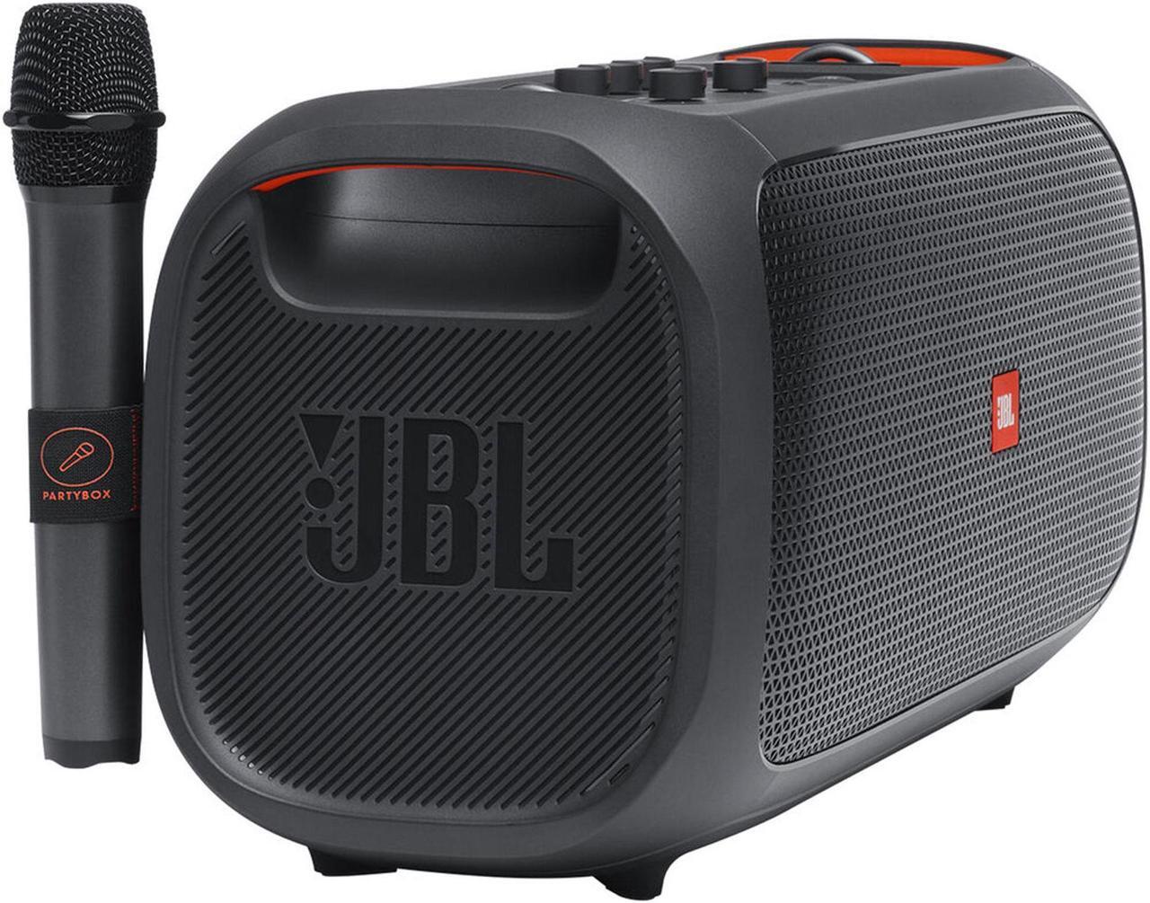 Alt view image 9 of 18 - JBL PartyBox On-The-Go Essential - Portable party speaker with built-in lights and wireless mic, Amazing Pro Sound, IPX4 splashproof protection, 6 hours of playtime, Convenient shoulder strap