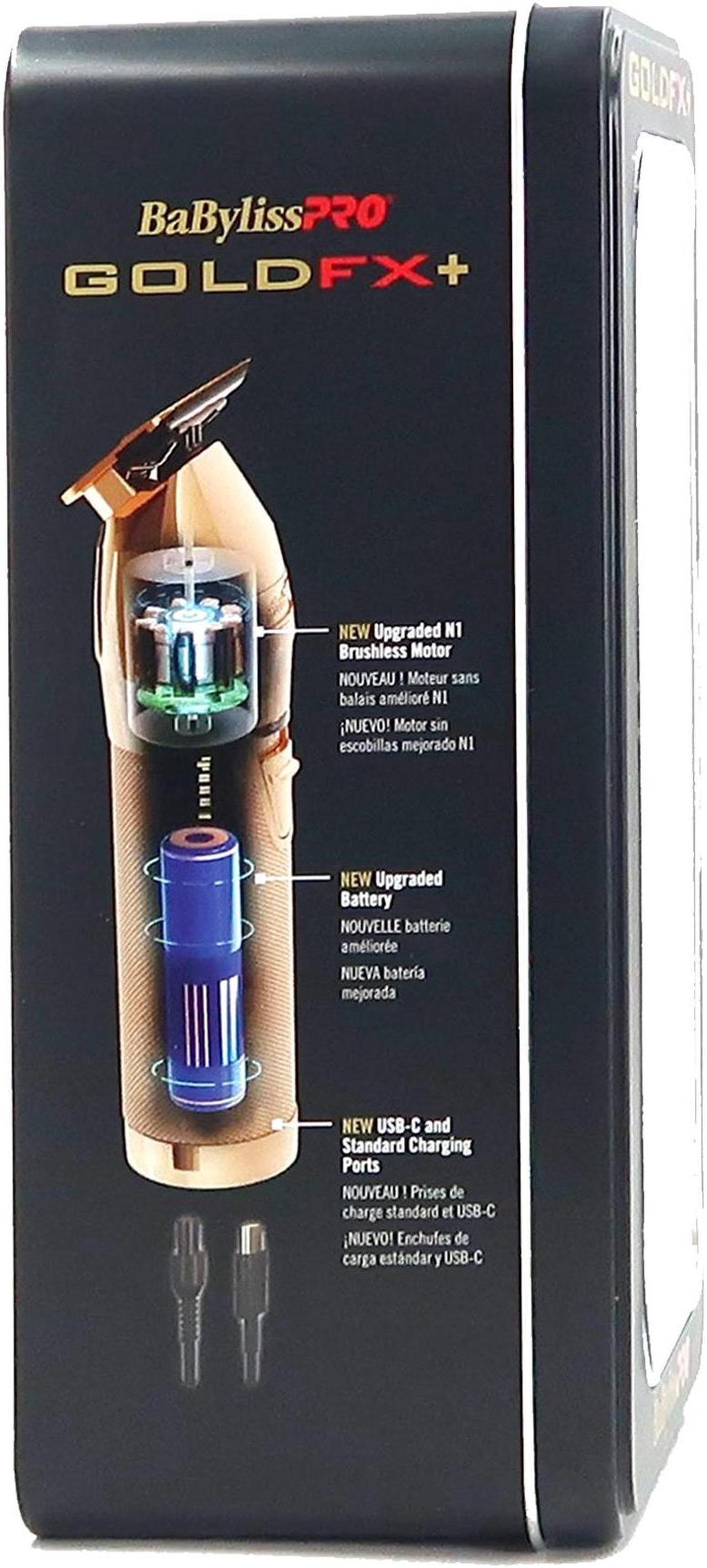 Alt view image 6 of 7 - BaByliss Pro GOLDFX+ All-Metal Lithium Outlining Trimmer Gold #FX787NG