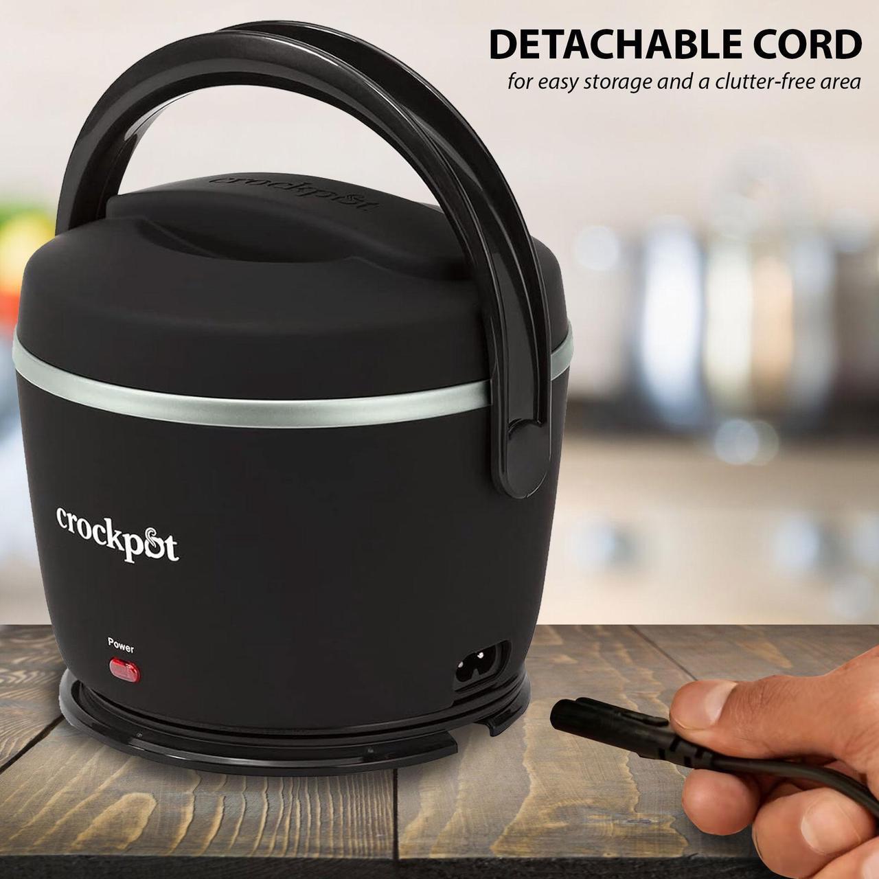 Alt view image 2 of 7 - Crock-Pot Electric Lunch Box, Portable Food Warmer for On-the-Go, 20-Oz (591 mL), Black Licorice + 2x Cutlery Set + Easy & Delicious Crock-Pot Recipes