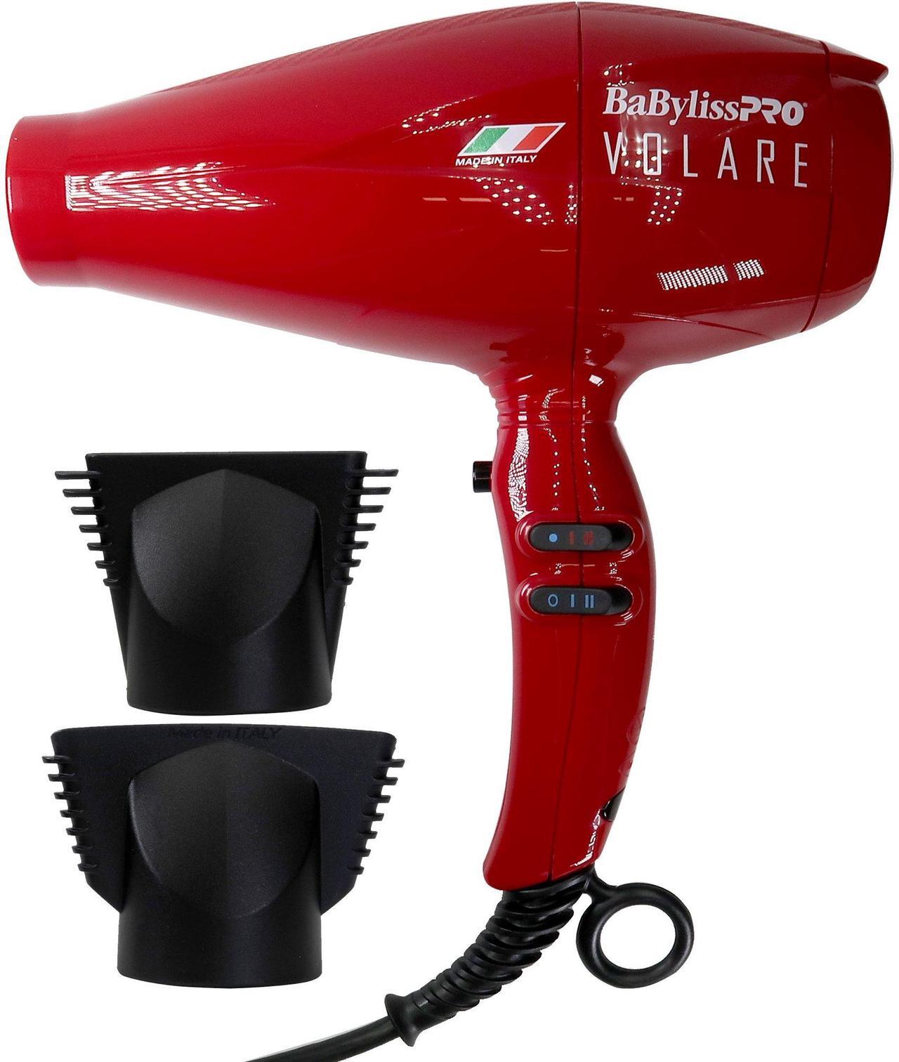 Alt view image 2 of 7 - BaByliss Pro Volare Nano Titanium Italian Performance Hair Dryer 2000-Watt Blow Dryer (Red) #BRVOL1 with Barber Apron and Wahl Flat Top Comb White