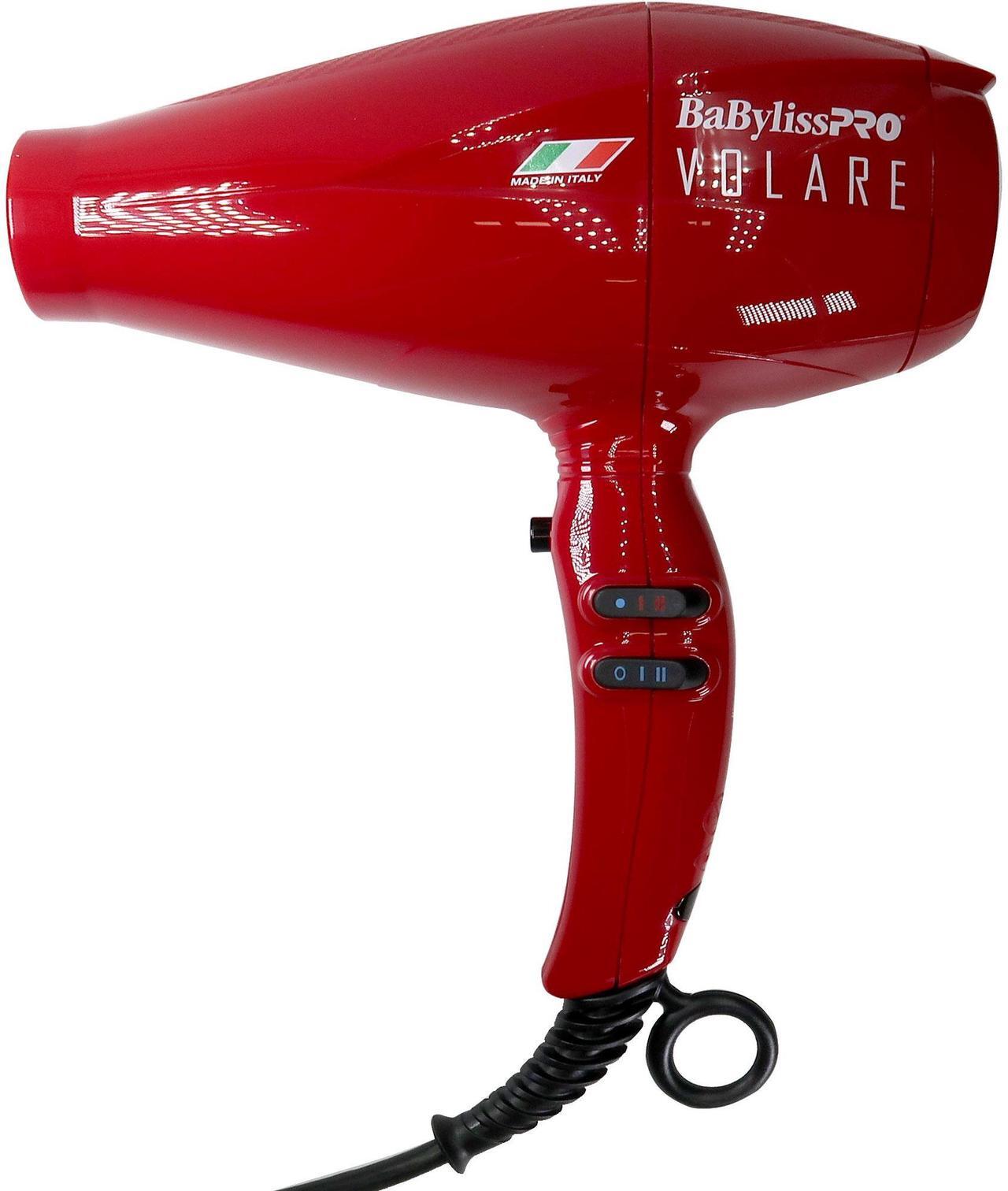 Alt view image 3 of 7 - BaByliss Pro Volare Nano Titanium Italian Performance Hair Dryer 2000-Watt Blow Dryer (Red) #BRVOL1 with Barber Apron and Wahl Flat Top Comb White