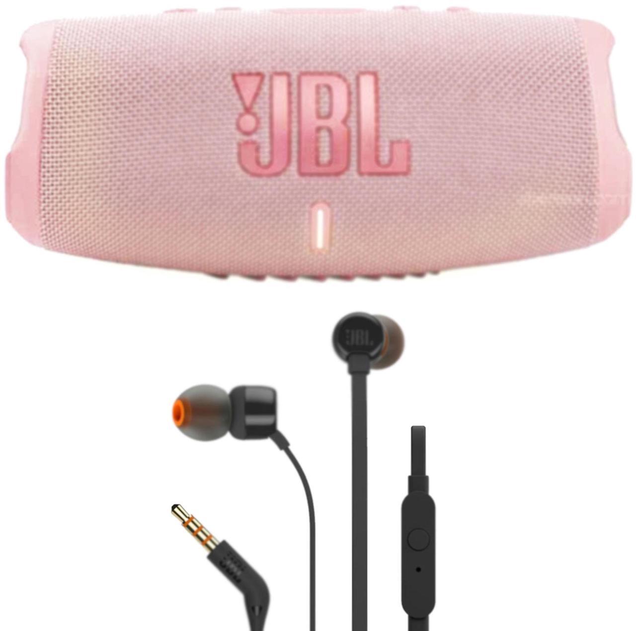 Main image of JBL Charge 5 Portable Bluetooth Speaker Pink with JBL T110 in Ear Headphones