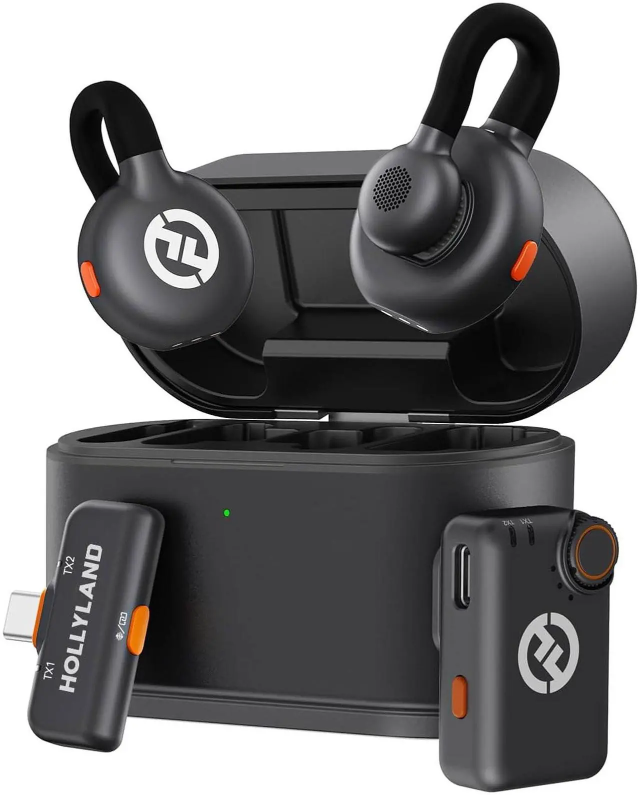 Alt view image 2 of 7 - Hollyland LARK M2S Mini Combo 2-Person Wireless Microphone System - Universal Compatibility + 2x Lavalier Microphone