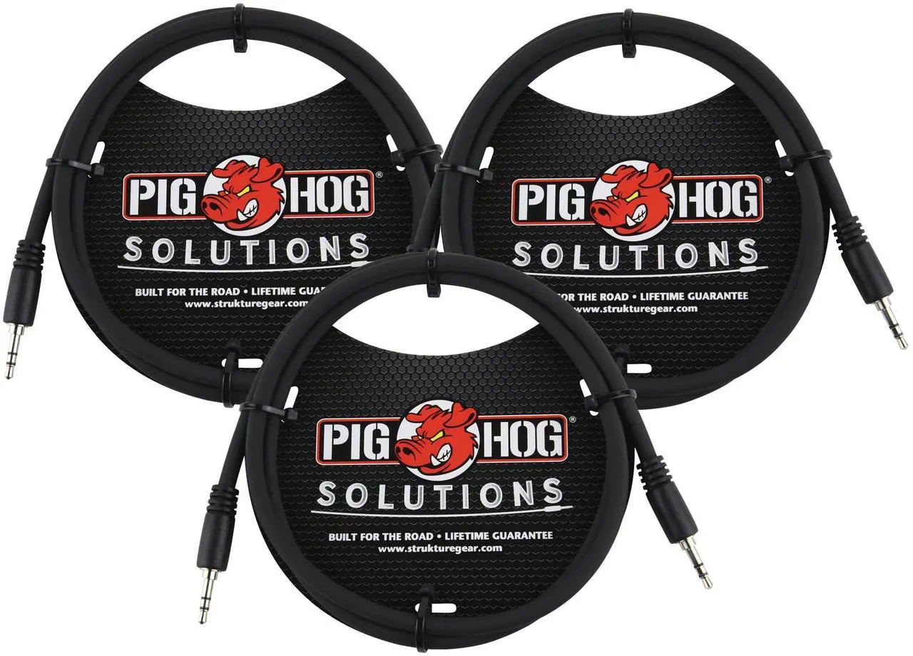 Main image of Pig Hog Solutions 3.5mm TRS to 3.5mm TRS Adapter Cable, 9ft - 3 Units