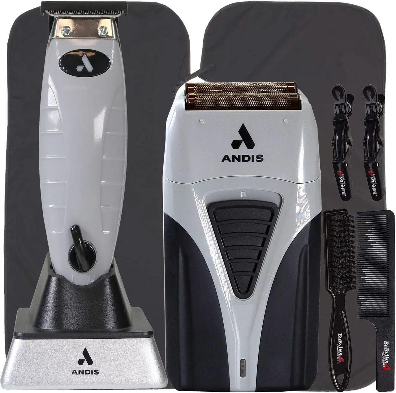 Main image of Andis T-Outliner Cordless Professional Trimmer 74055 with Andis ProFoil Professional Shaver Plus 17255 and BaByliss 4 Barbers Essential Barber Kit