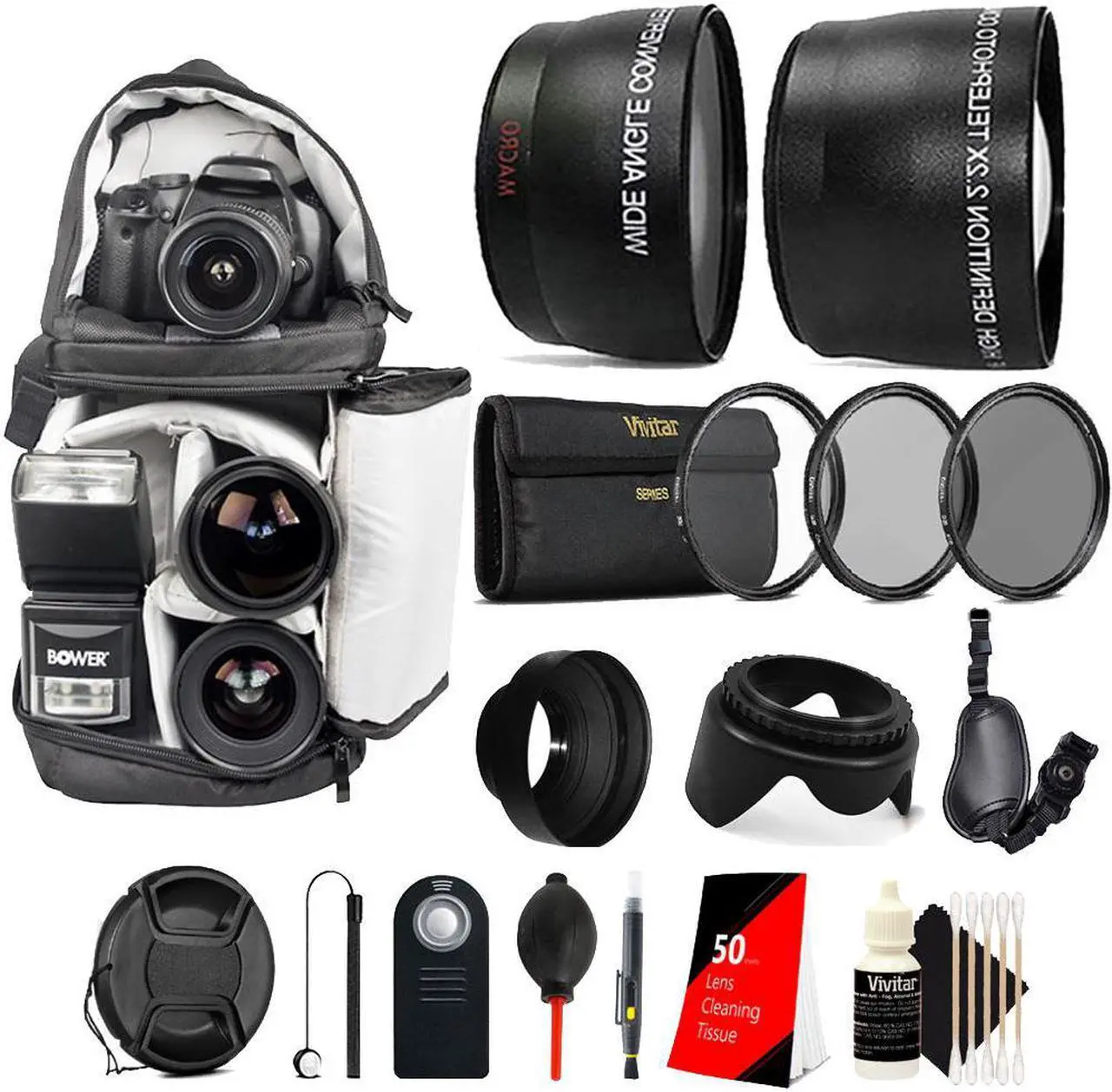 Main image of Vivitar 52mm Complete Accessory Kit for NIKON D3300 D3200 D3100 D5500 D5300 D5200 D5100 D7000 D7100 D7200 DSLR Camera