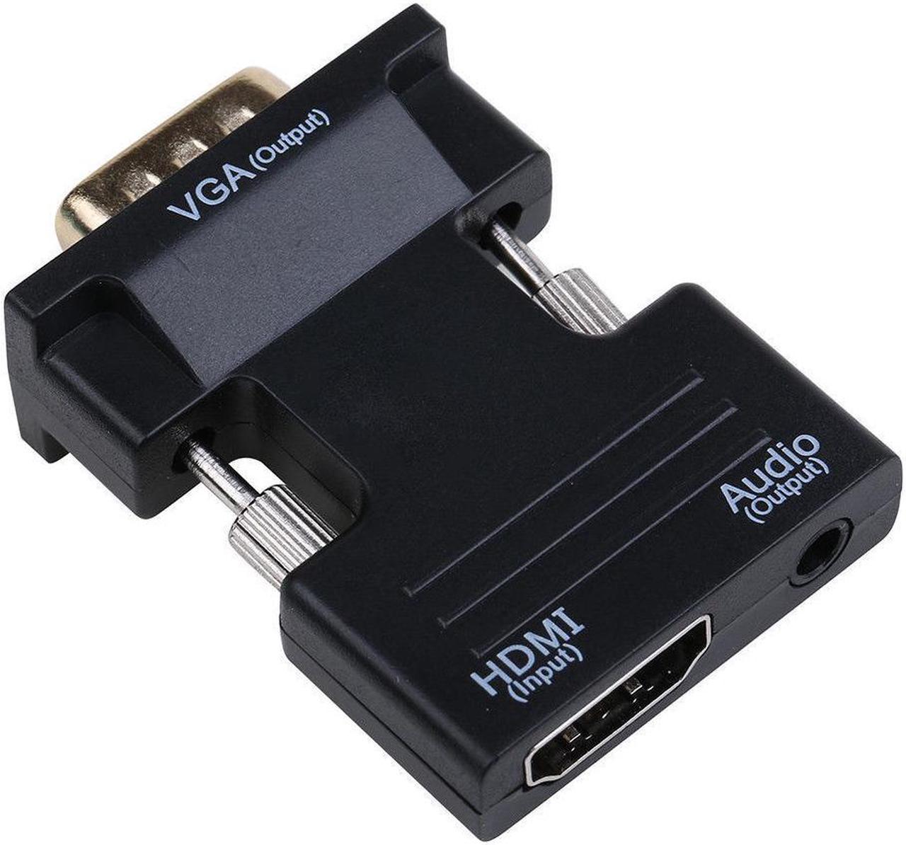 HDMI Female to VGA Male Converter with Audio Adapter Support 1080P Signal Output