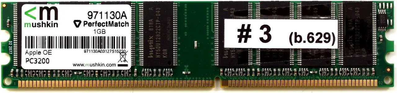 Main image of MEMORY 184P MUSHKIN 1GB PC3200 APPLE OE