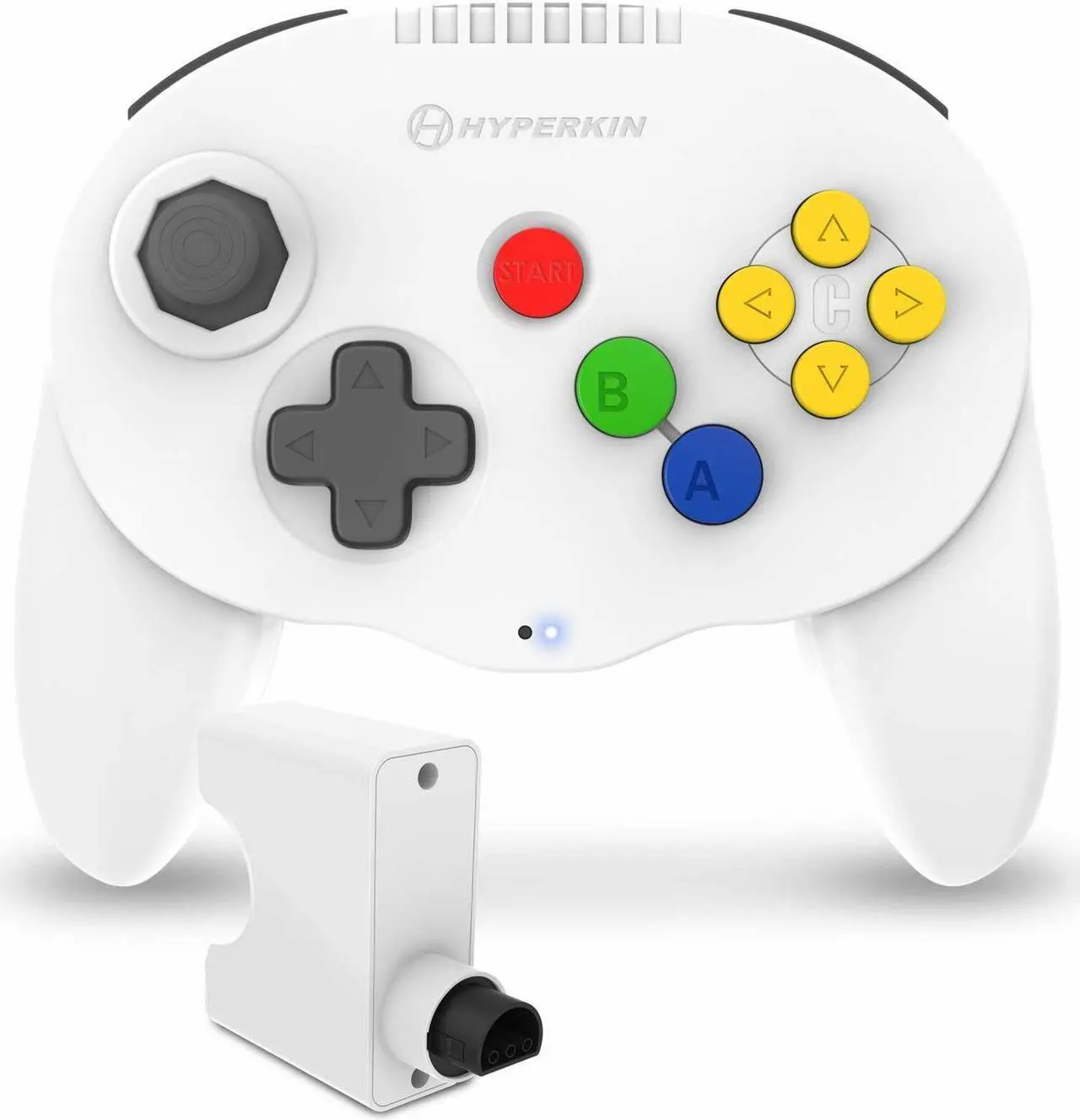 Alt view image 2 of 6 - Hyperkin "Admiral" Premium BT Wireless Controller for N64 Nintendo 64 - White