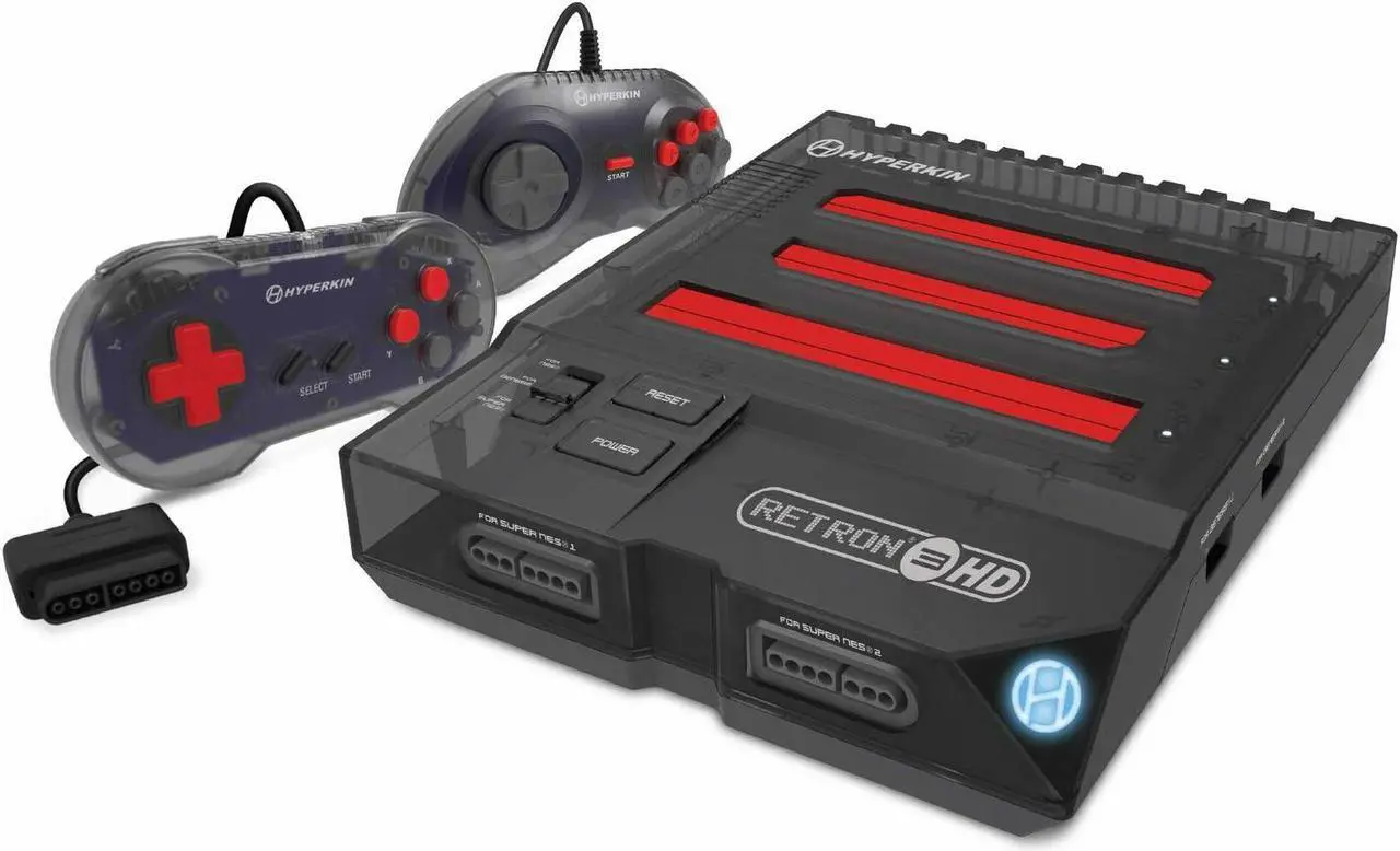 Alt view image 2 of 17 - Hyperkin RetroN 3 HD 3-in-1 Retro Gaming Console for NES, Super Famicom, and Genesis/ Mega Drive (Space Black) - Sega Ge