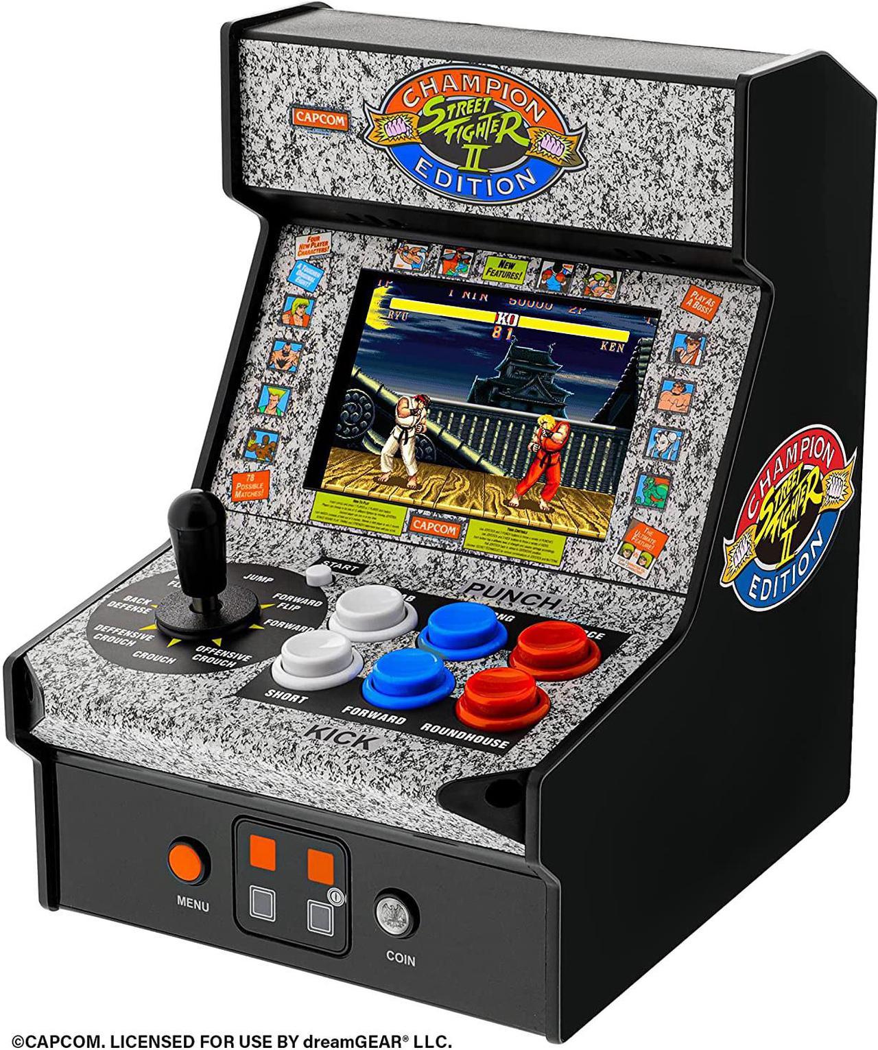 My Arcade Street Fighter II 2 Champion Edition Micro Player-Fully Playable Includes CO/VS Link for Multiplayer Action, 7.5 Inch Collectible Tabletop Video Game