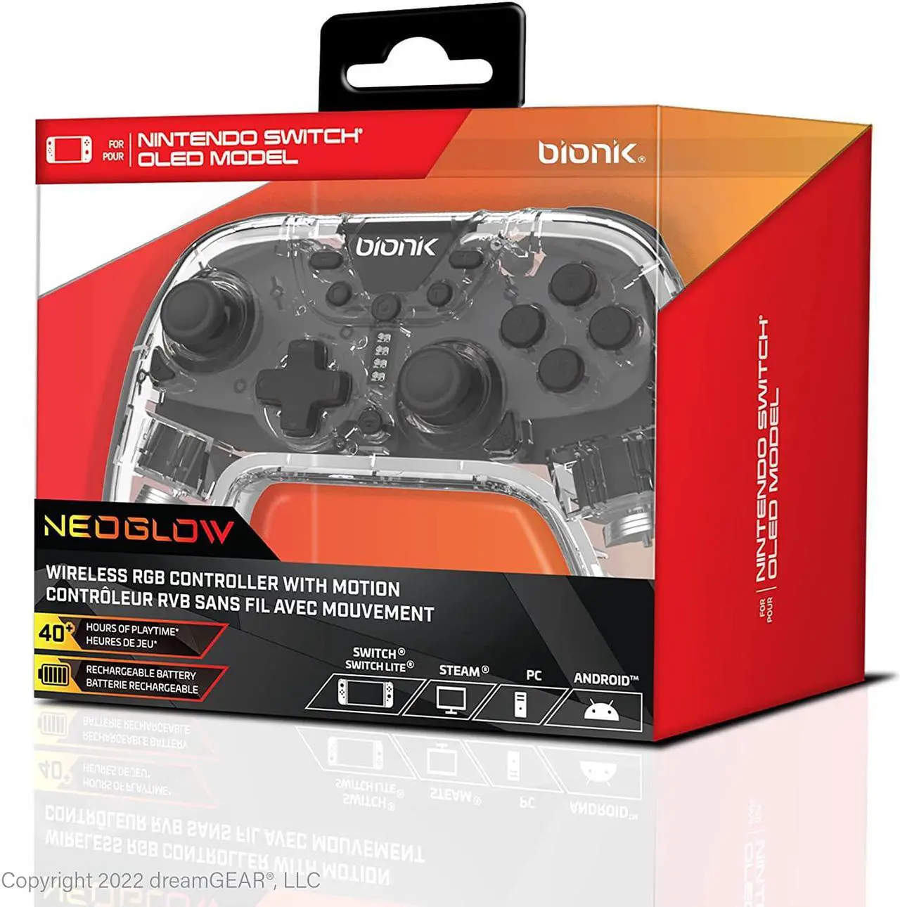 Alt view image 6 of 7 - Bionik NeoGlow Wireless RGB Gaming Controller for Nintendo Switch/Switch OLED/PC