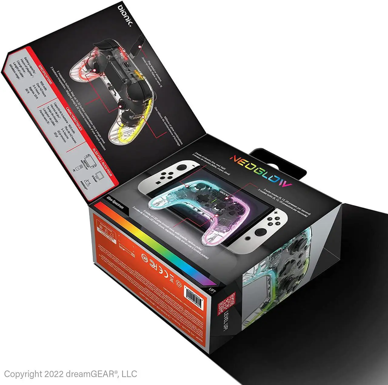Alt view image 7 of 7 - Bionik NeoGlow Wireless RGB Gaming Controller for Nintendo Switch/Switch OLED/PC