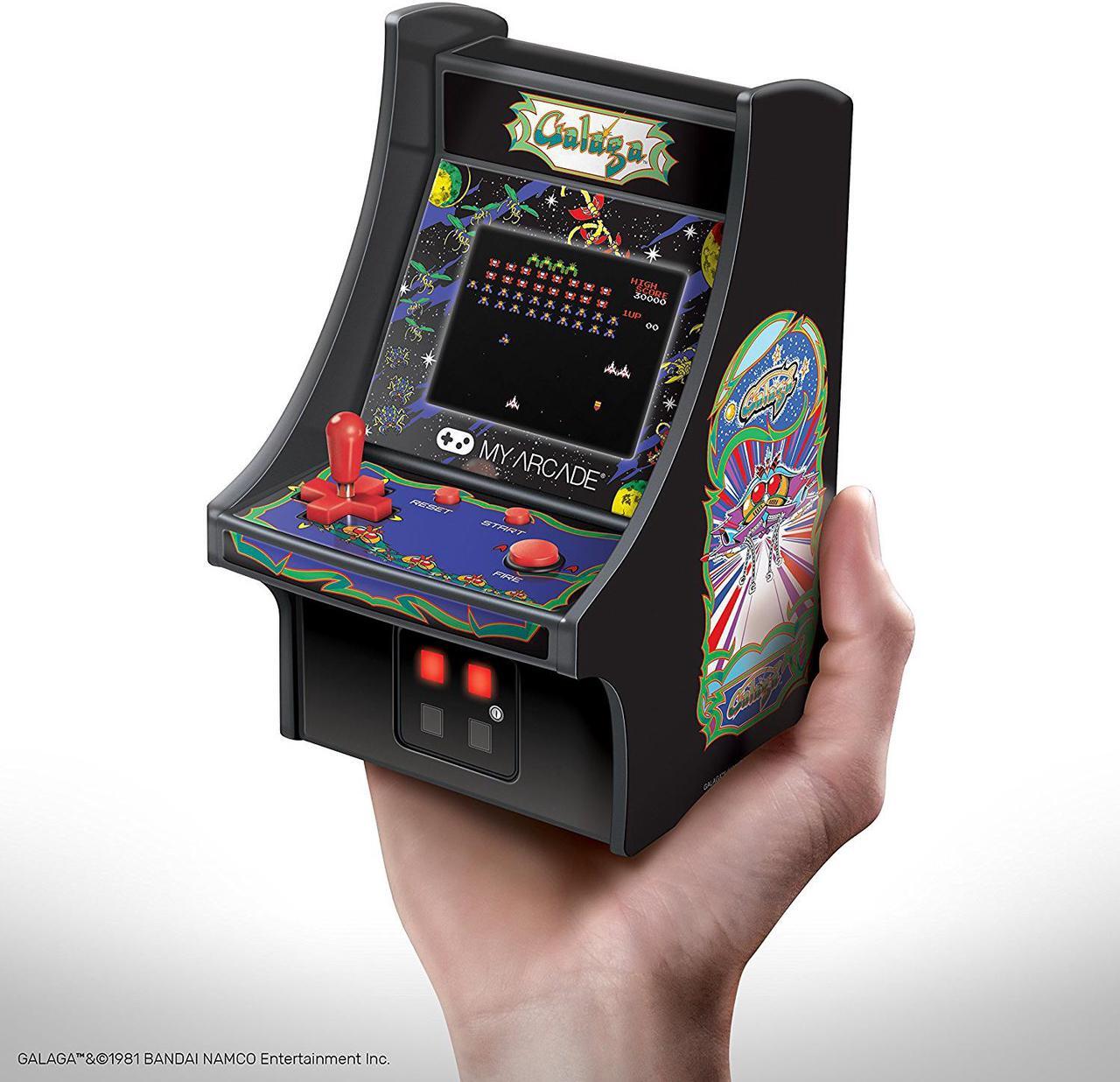 Alt view image 5 of 20 - MY ARCADE BANDAI NAMCO GALAGA 6" Micro Arcade Machine Portable Handheld Video Game